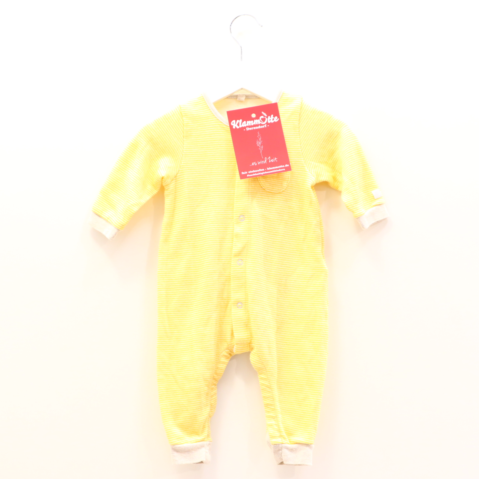 Hosen & Strampler PETIT BATEAU 68 gelb/weiß gestreift Einteiler ohne Fuß Baumwolle/Polyamid/Wolle Druckknopfverschluss vorne und im Schritt
