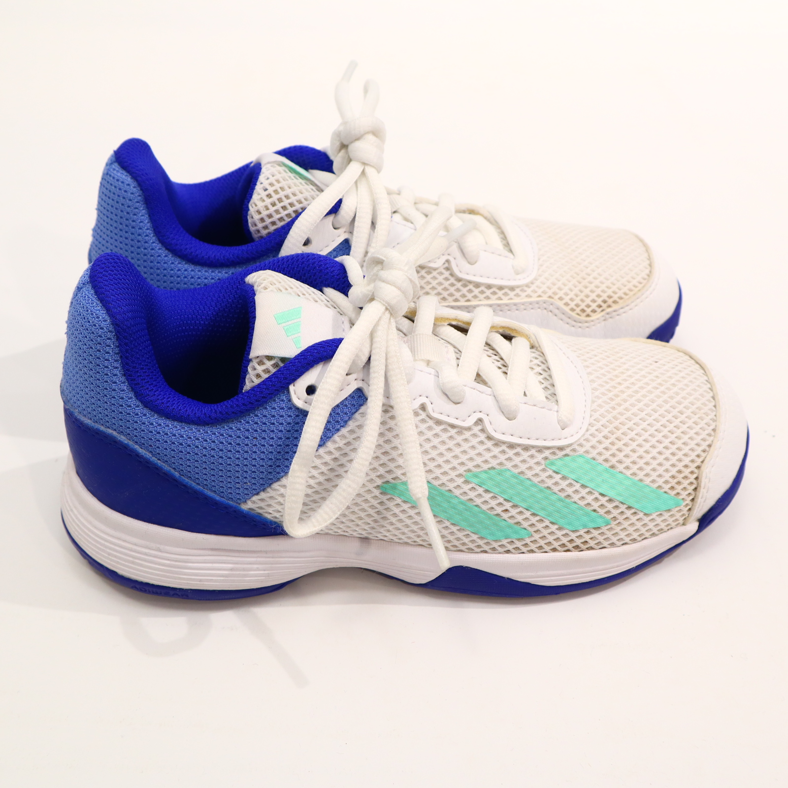 Sportschuh Adidas 32 Hallenschuh blau/mint/weiß Schnürrschuh Mesh