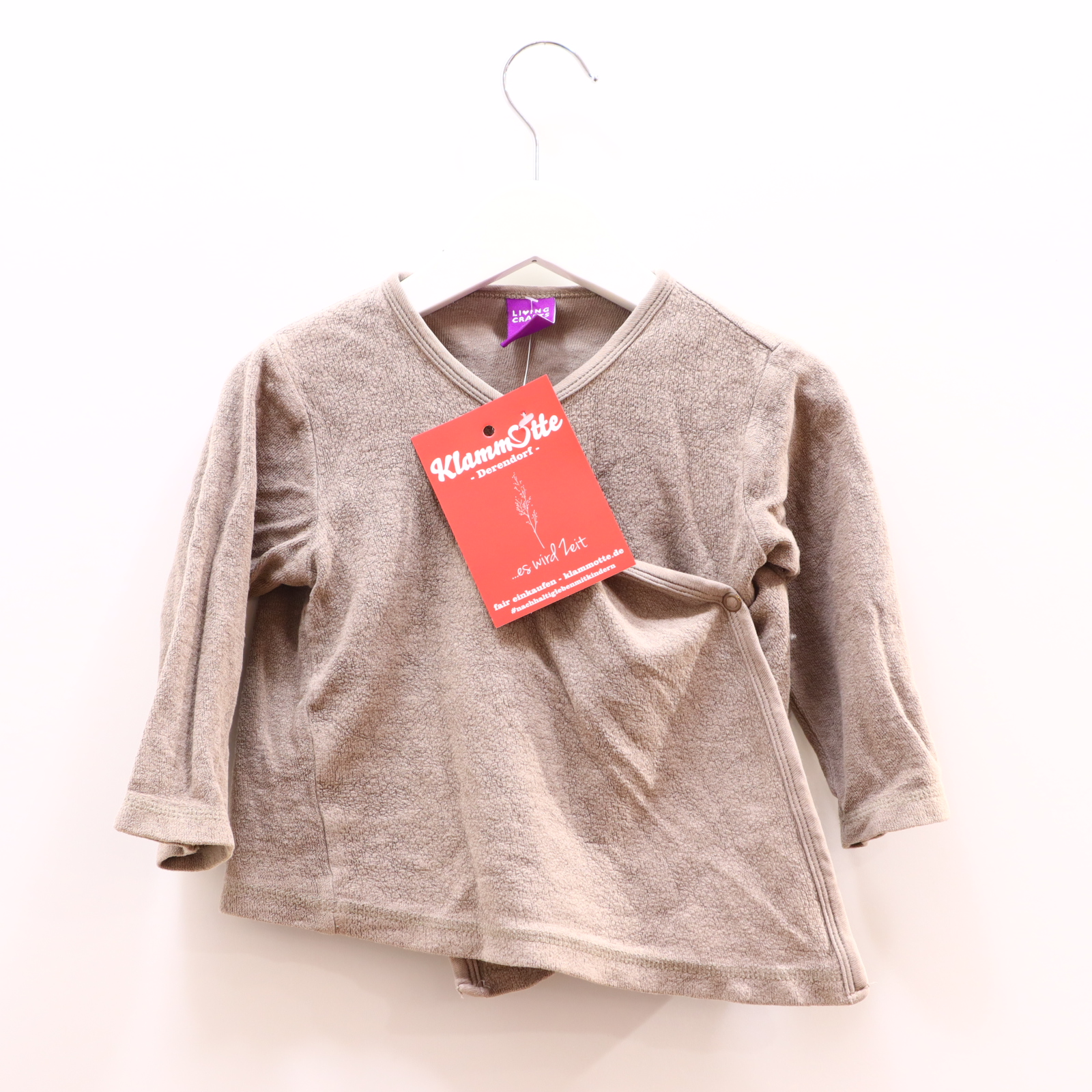 Oberteil LIVING CRAFTS 74/80 braun Wickeljacke Bio-Baumwolle/Nicki
