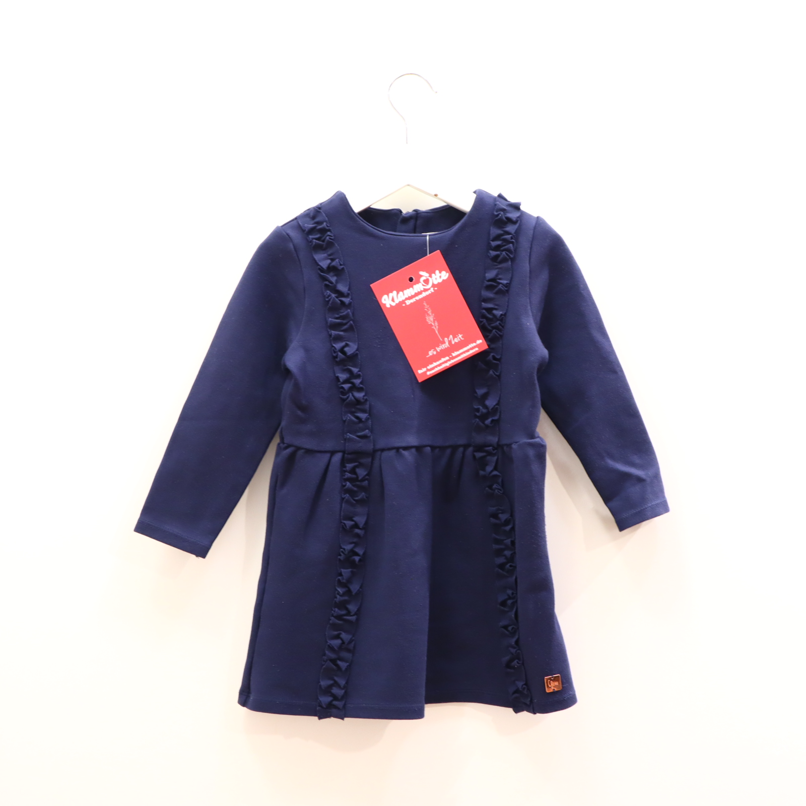 Kleider & Röcke CARRÉMENT BEAU Kleid 98 blau Rüsche Elastan/Polyamid/Viskose ganz leichtes Pilling