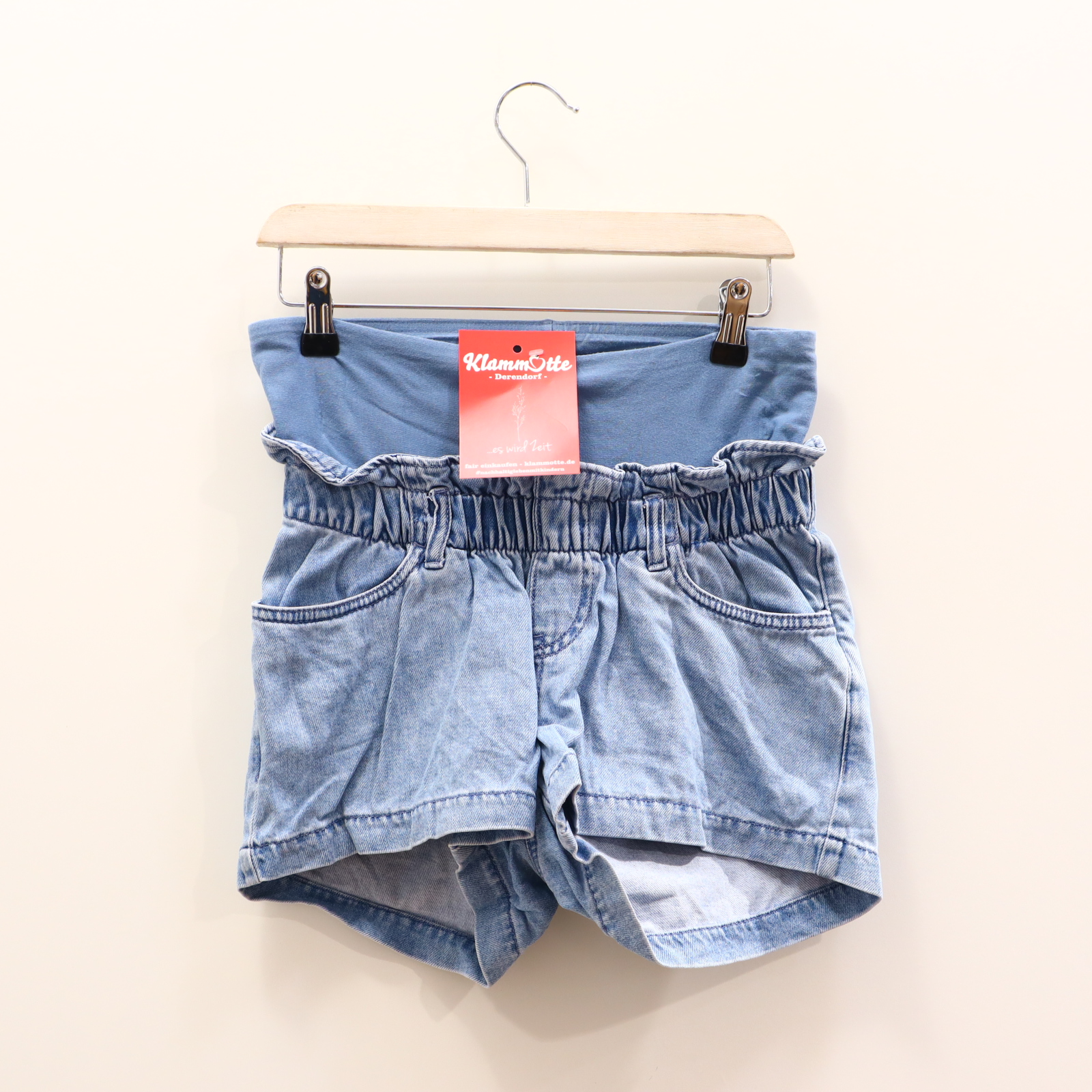 Hose H&M XS Jeans/Short blau denim Gummibandzug/Mid Rib
