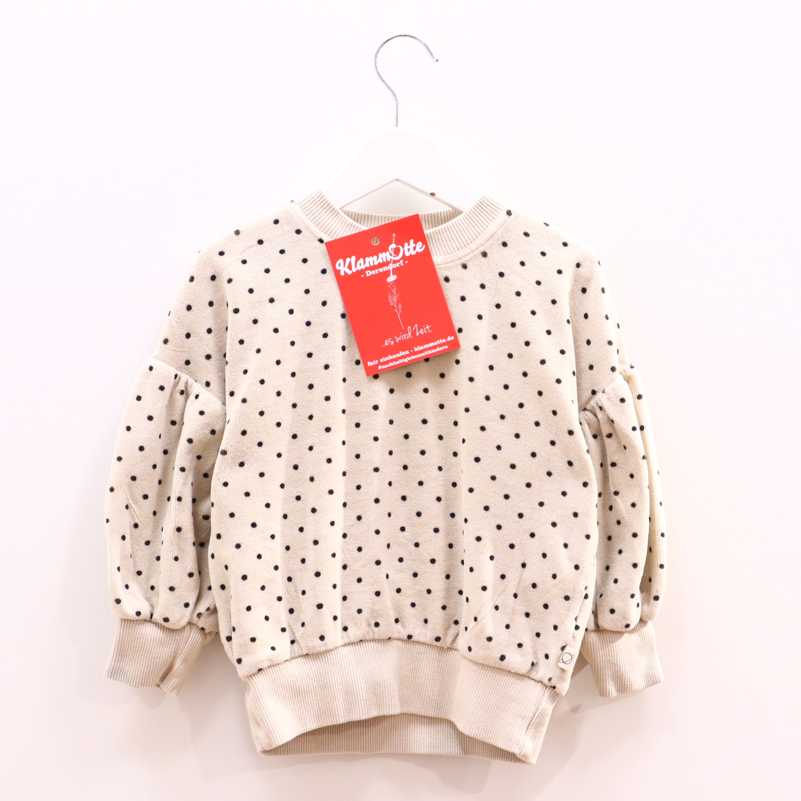 Oberteil my little COZMO 98 grau gepunktet Sweatshirt Baumwolle/Nicki/Polyamid