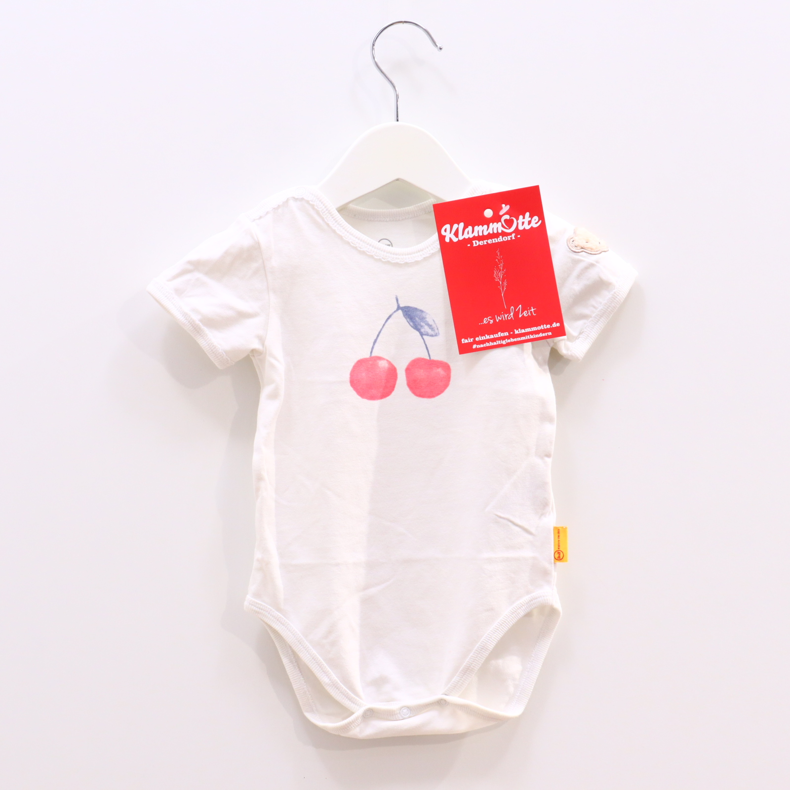 Body Steiff 68 weiß kurzarm Applikation/Logo/Print Baumwolle