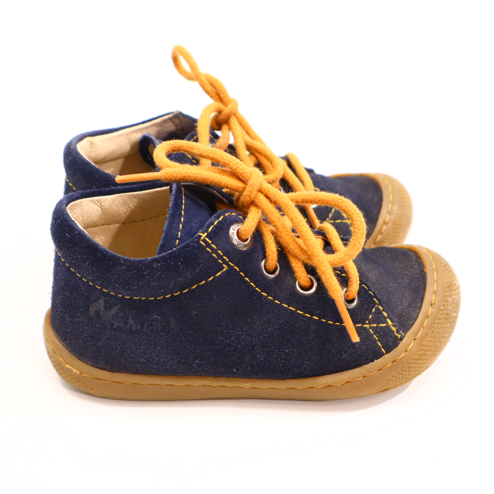 Halbschuhe Naturino Lauflernschuh 22 blau Leder leichte gleichmäßige Ablaufspuren