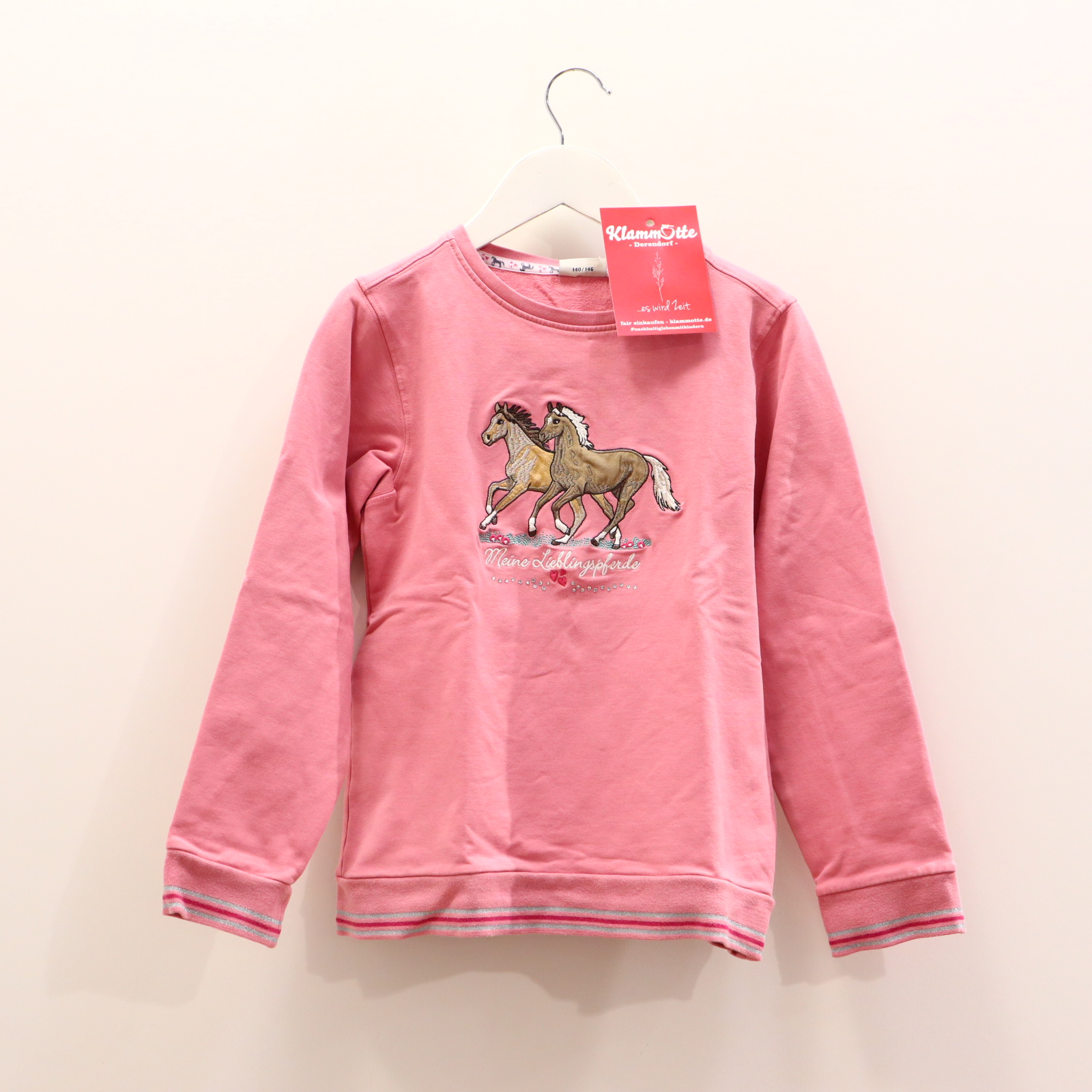 Oberteil SALT AND PEPPER 140/146 rosa Applikation/Stickerei/Strass Sweatshirt Baumwolle/Elasthan