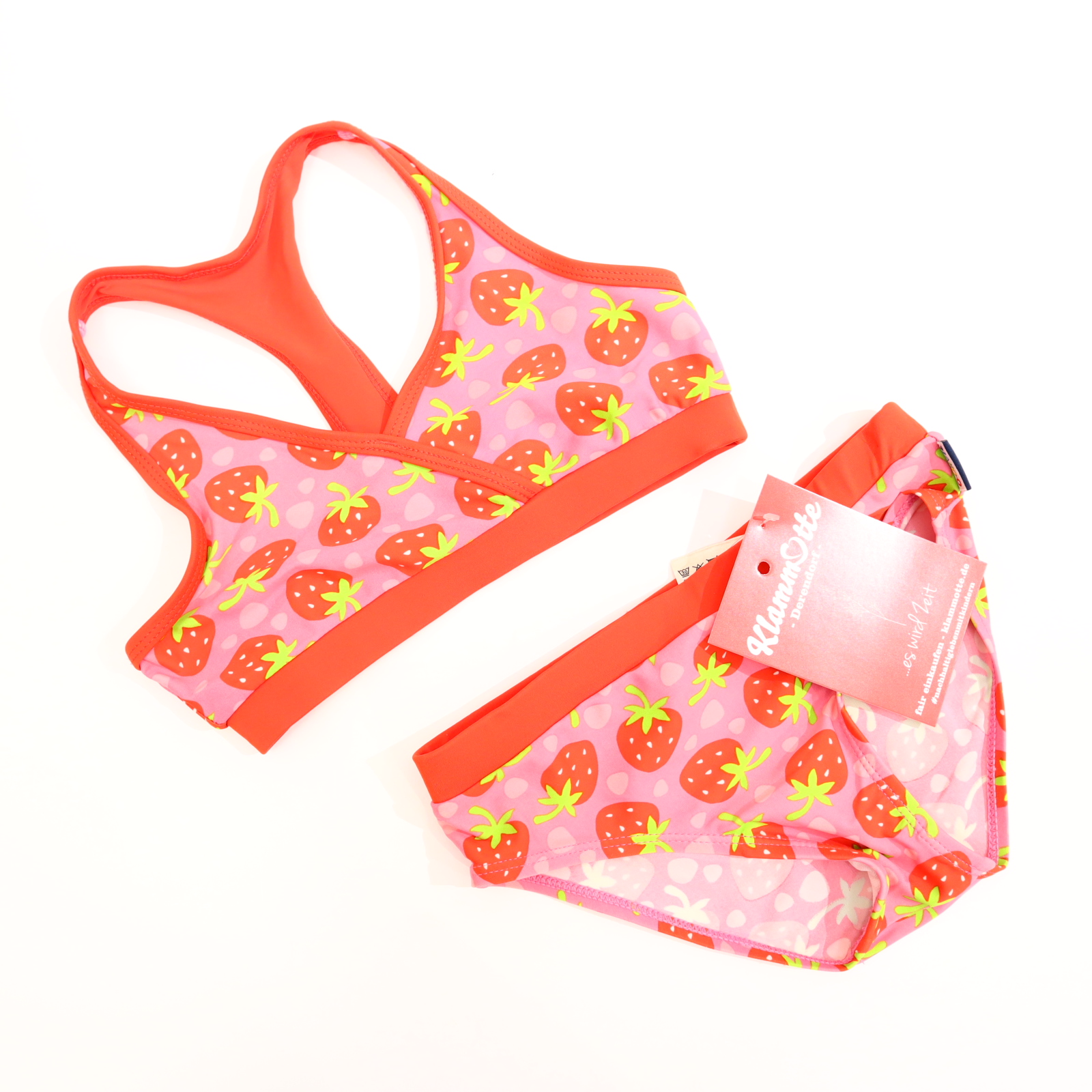 Bademode Jako-O Bikini 116/122 rosa/rot Alloverprint