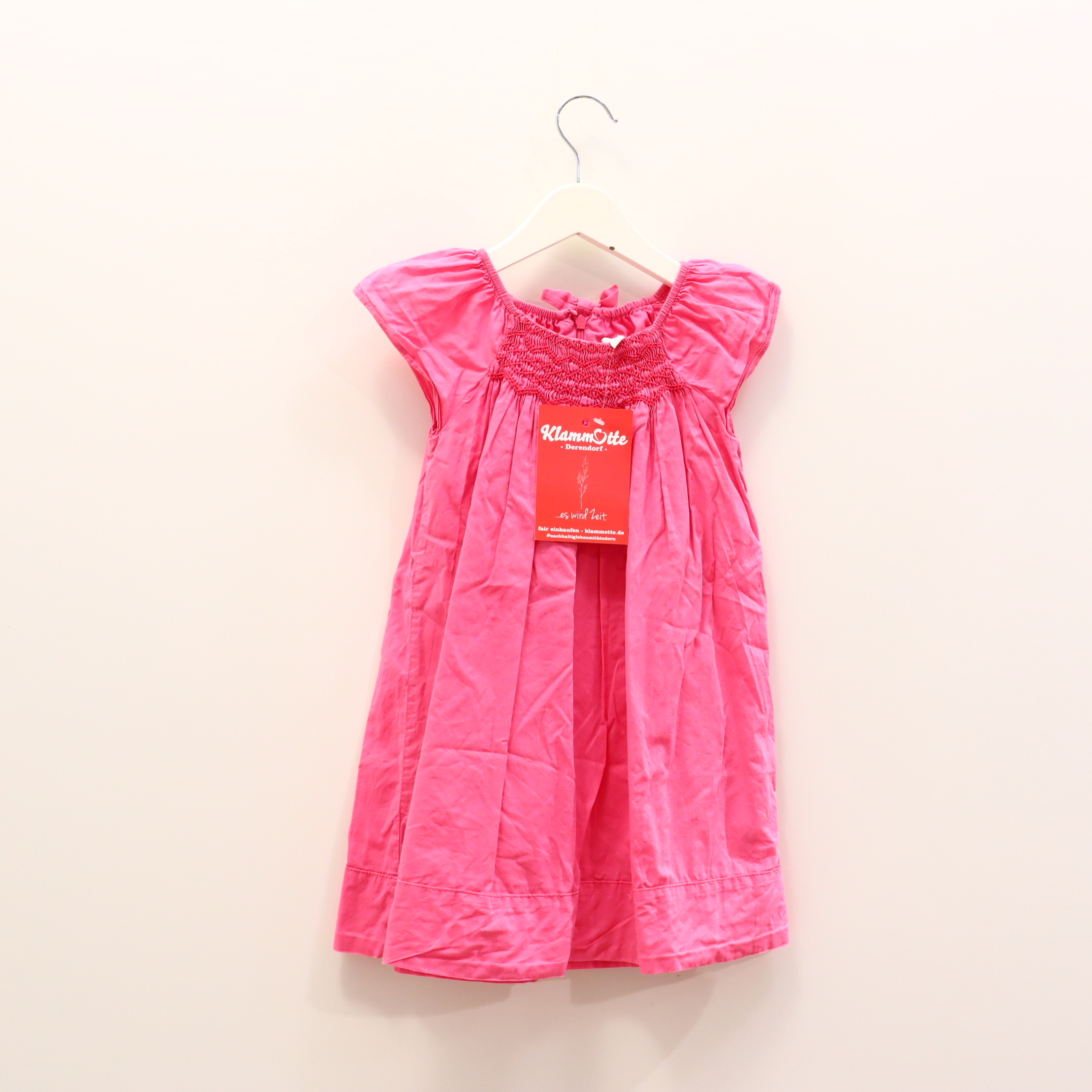 Kleider & Röcke jacadi Baumwollkleid 104 pink Smok Baumwolle Reißverschluß