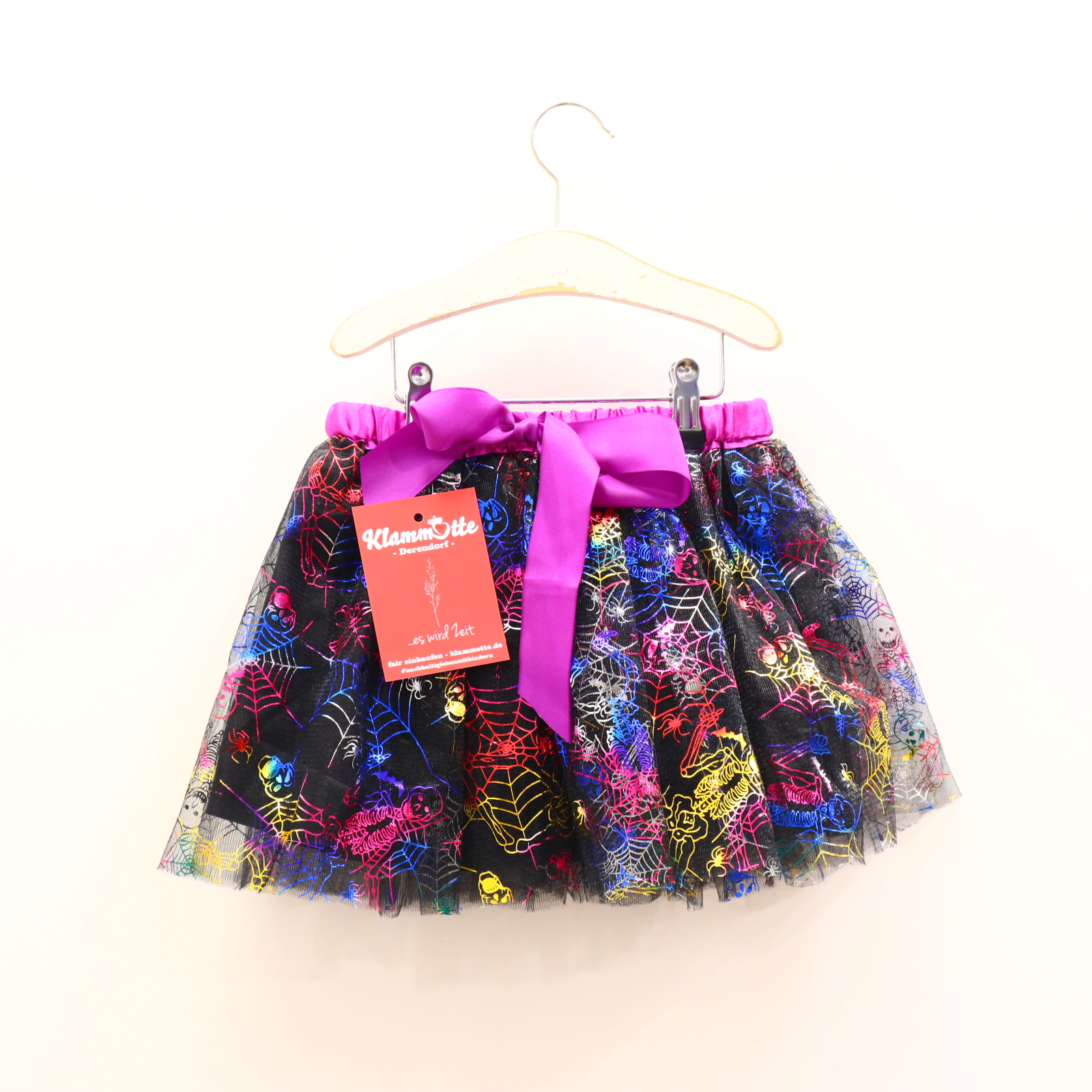 Karneval 140/146/152 Hexe bunt/schwarz Tüllrock