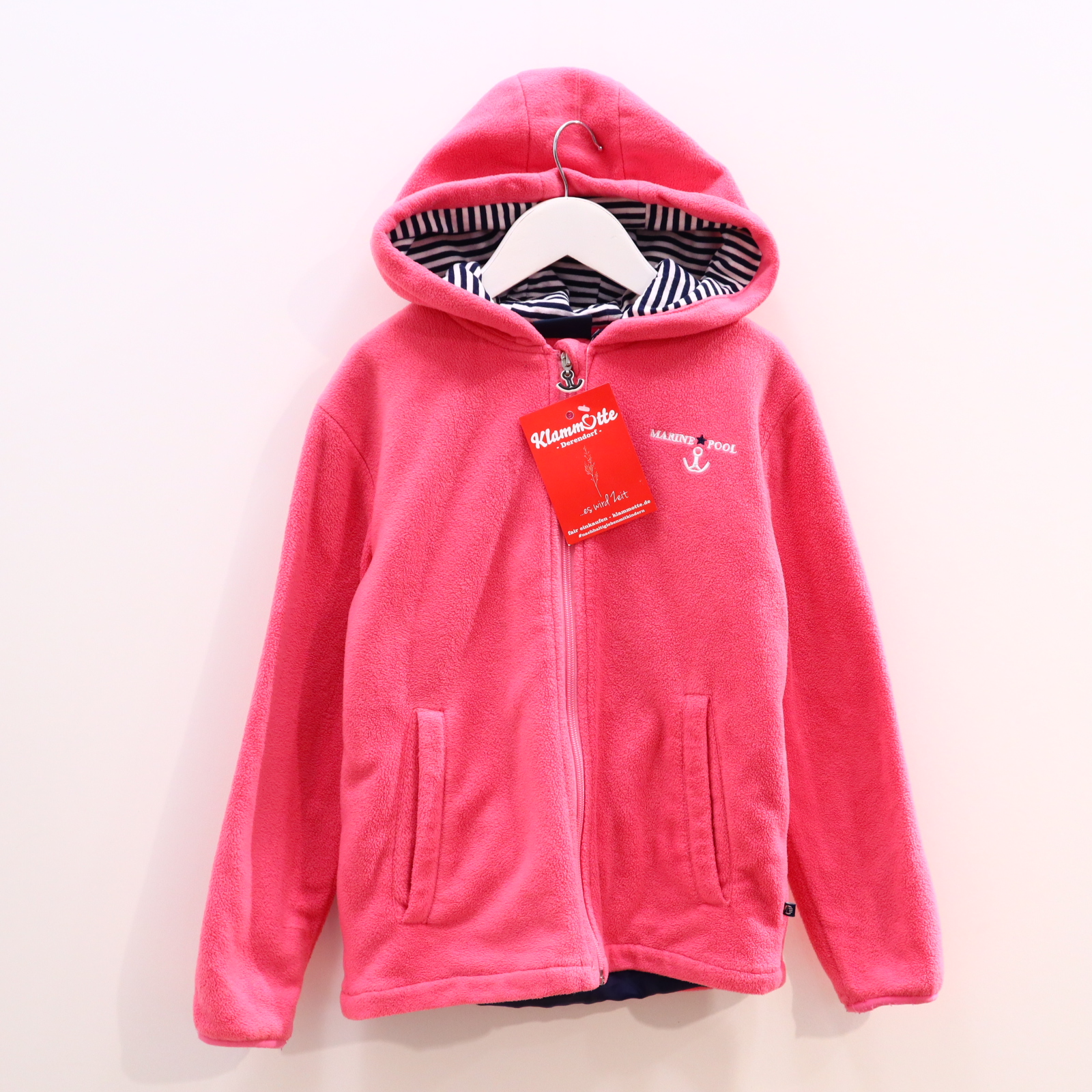 Oberteil MARINEPOOL 140/146 rosa Applikation/Logo/Stickerei Fleecejacke/Kapuzenjacke Fleece/Polyester Jersey-Kapuzenfutter