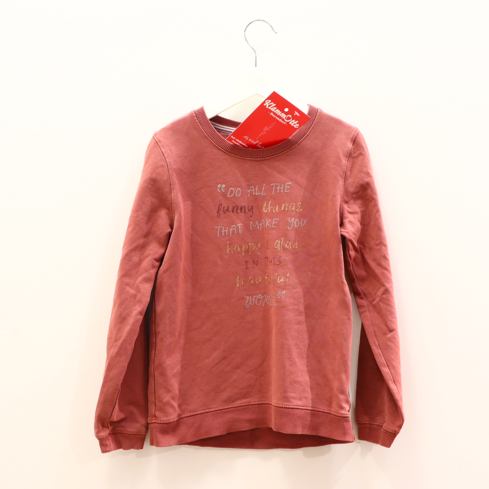 Oberteil BASEFIELD 128/134 altrosa Print Sweatshirt Baumwolle/Elasthan