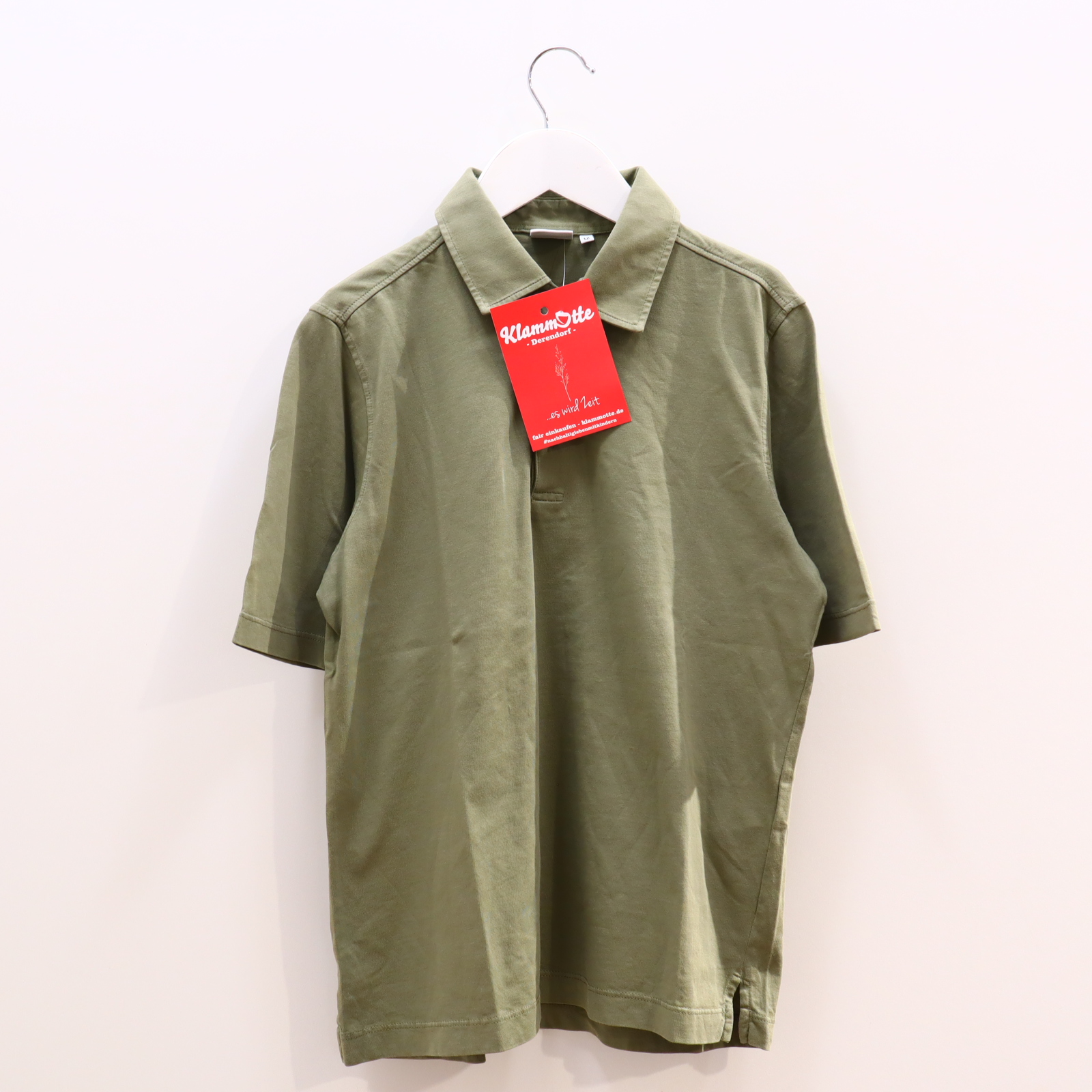 Oberteil ASPESI Gr. 152 kurzarm Shirt oliv Baumwolle Polo