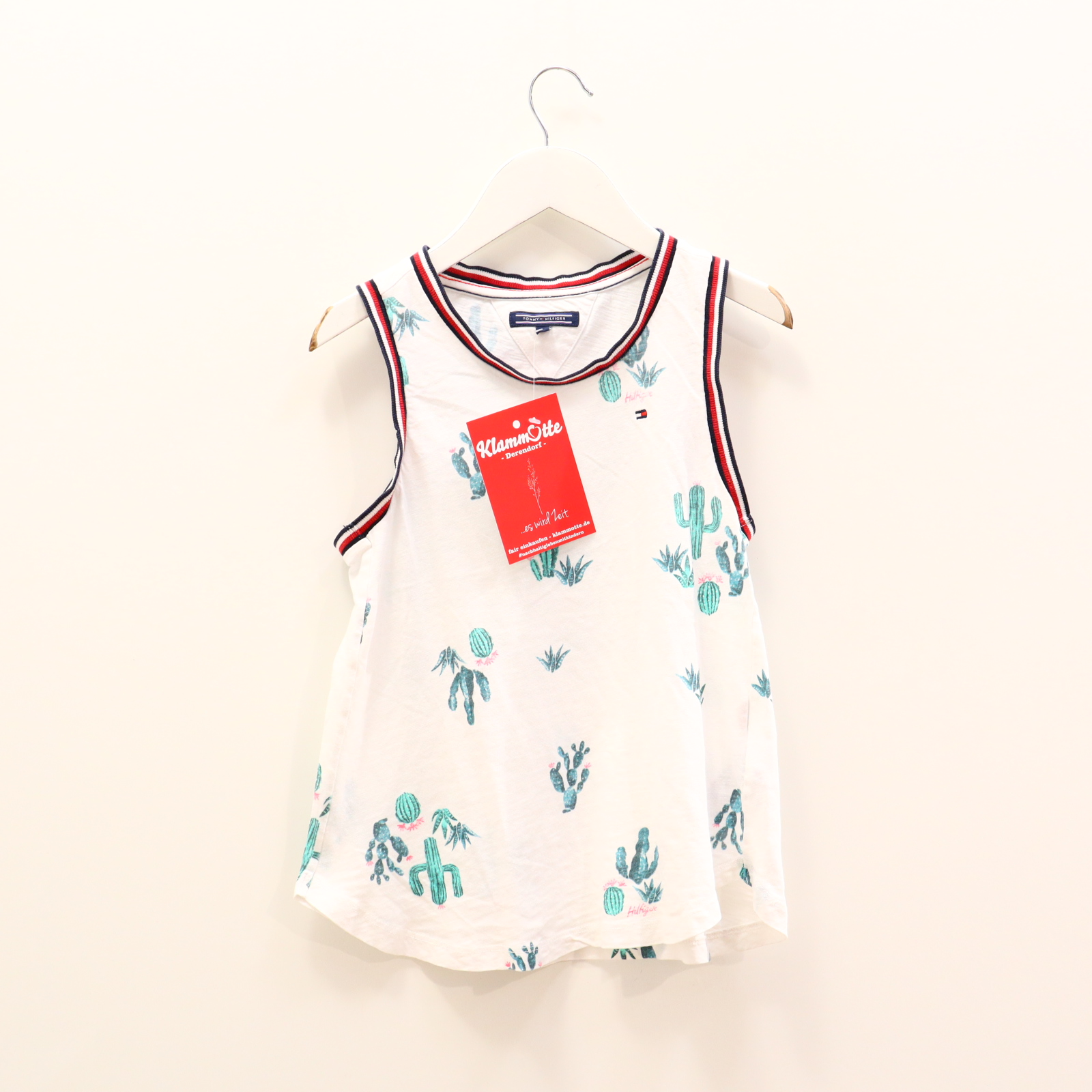 Oberteil TOMMY HILFIGER 152 weiß Alloverprint/Logo/Stickerei Shirt/Top Baumwolle