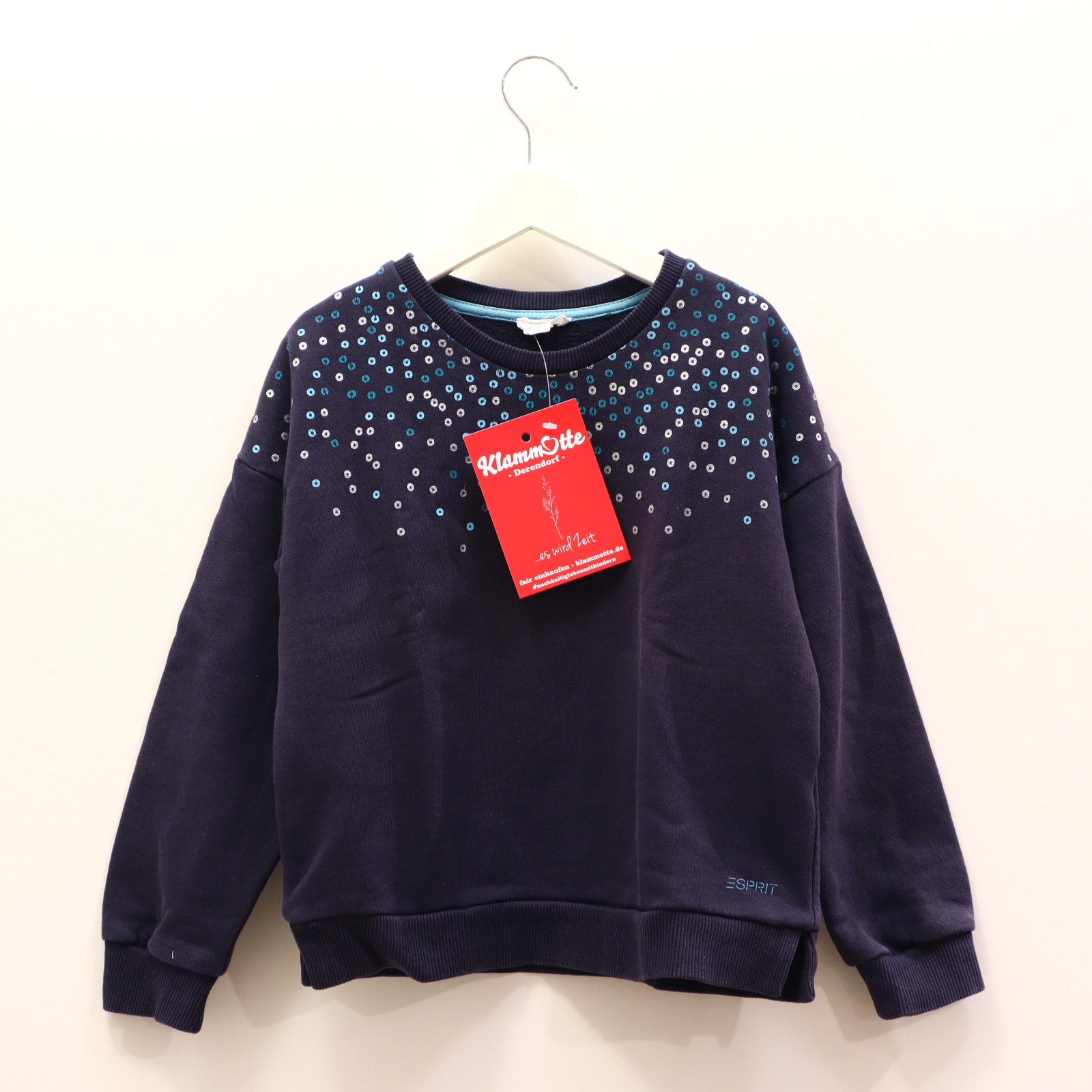 Oberteil ESPRIT 116/122 blau Print Sweatshirt Baumwolle
