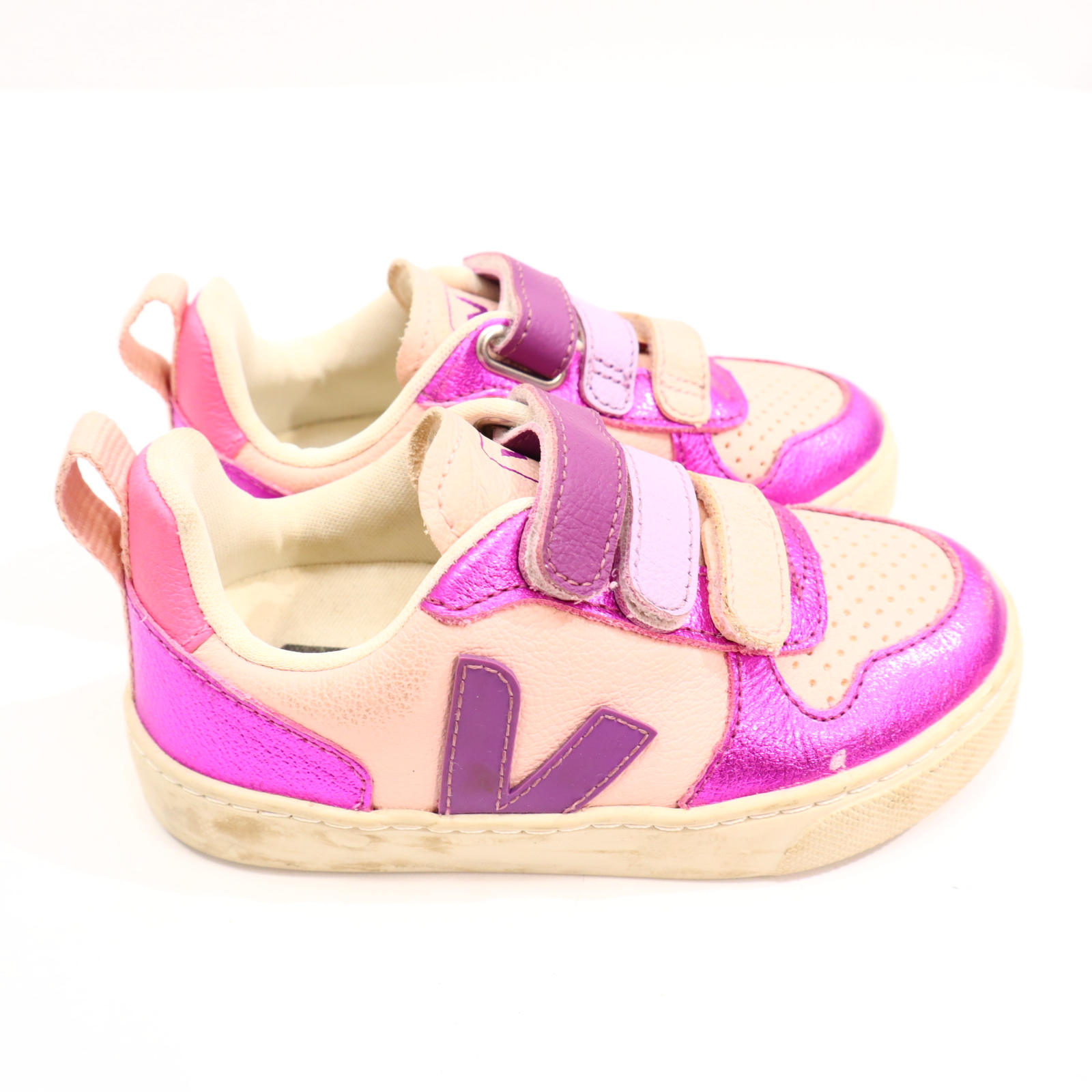 Halbschuhe VEJA Klett 28 metallic/rosa/fuchsia leichte gleichmäßige Ablaufspuren