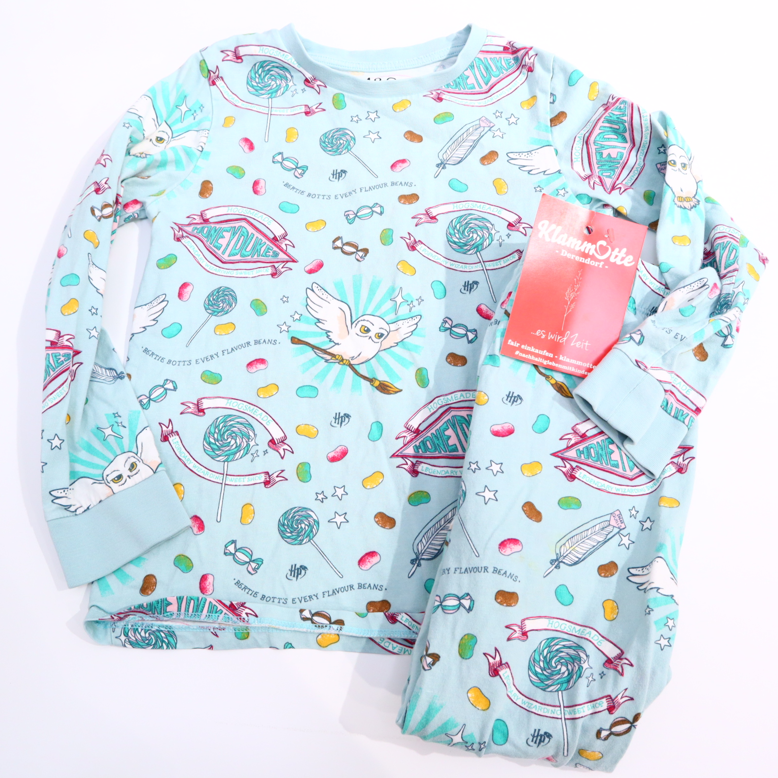 Oberteil MARKS & SPENCER 128 bunt/mint Alloverprint Schlafkleidung/2-teiler Baumwolle/Elasthan Harry Potter