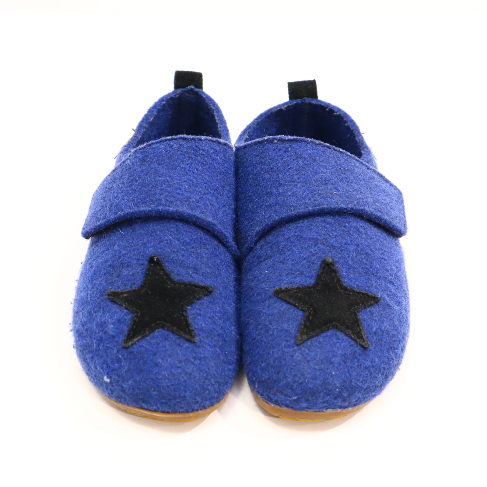 Hausschuhe/Wasserschuhe Living Kitzbühel 35 blau Klett/Pantoffel Filz/Wolle