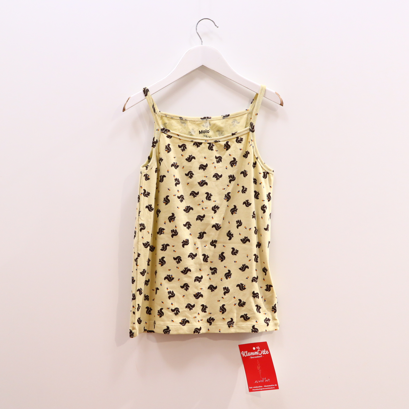Oberteil Molo 158/164 gelb/grün Alloverprint Top/Träger/Unterhemd Bio-Baumwolle/Elasthan