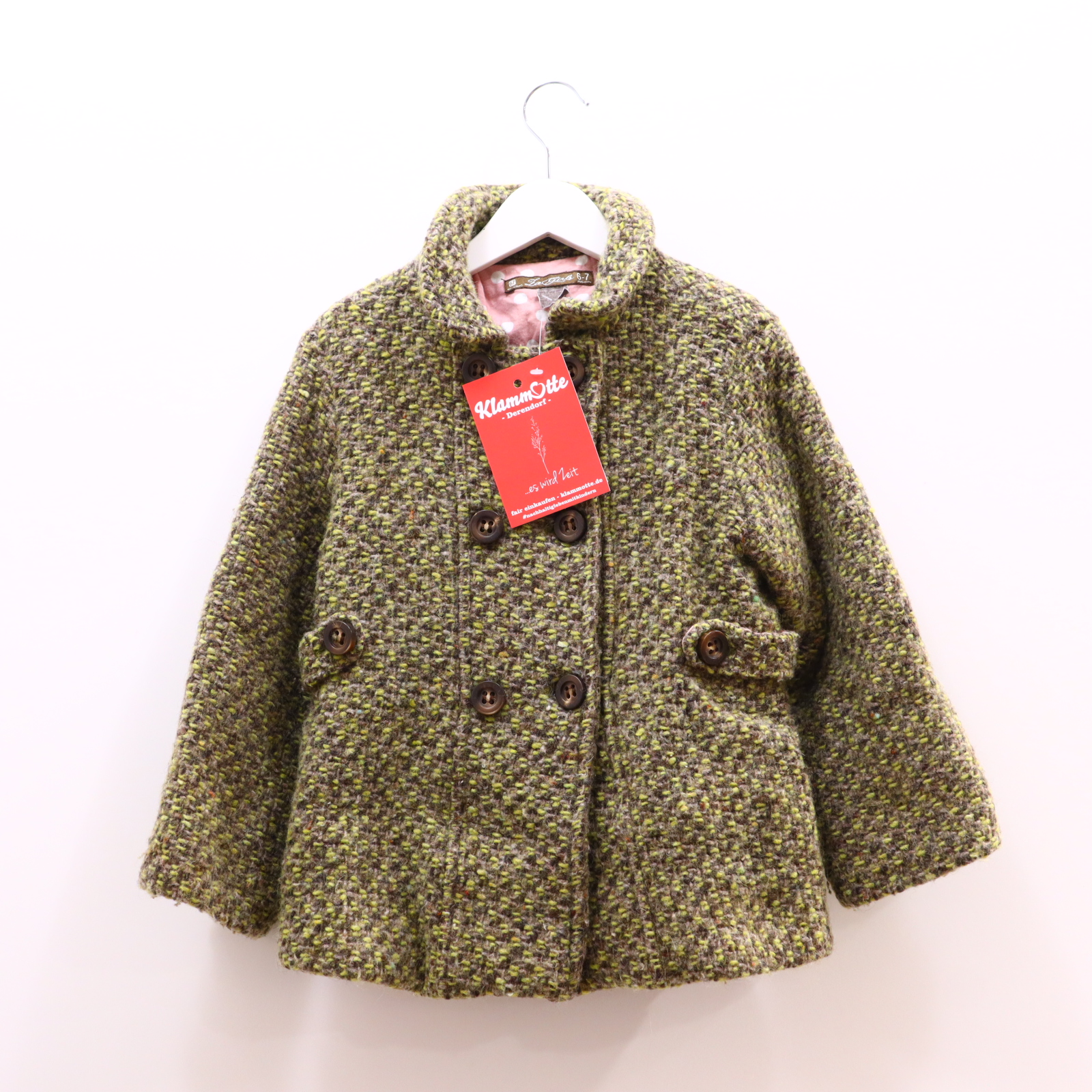 Jacke ZARA Mäntelchen/Wolljacke 116/122 braun/grau/grün Herbst/Winter melange Baumwollfutter