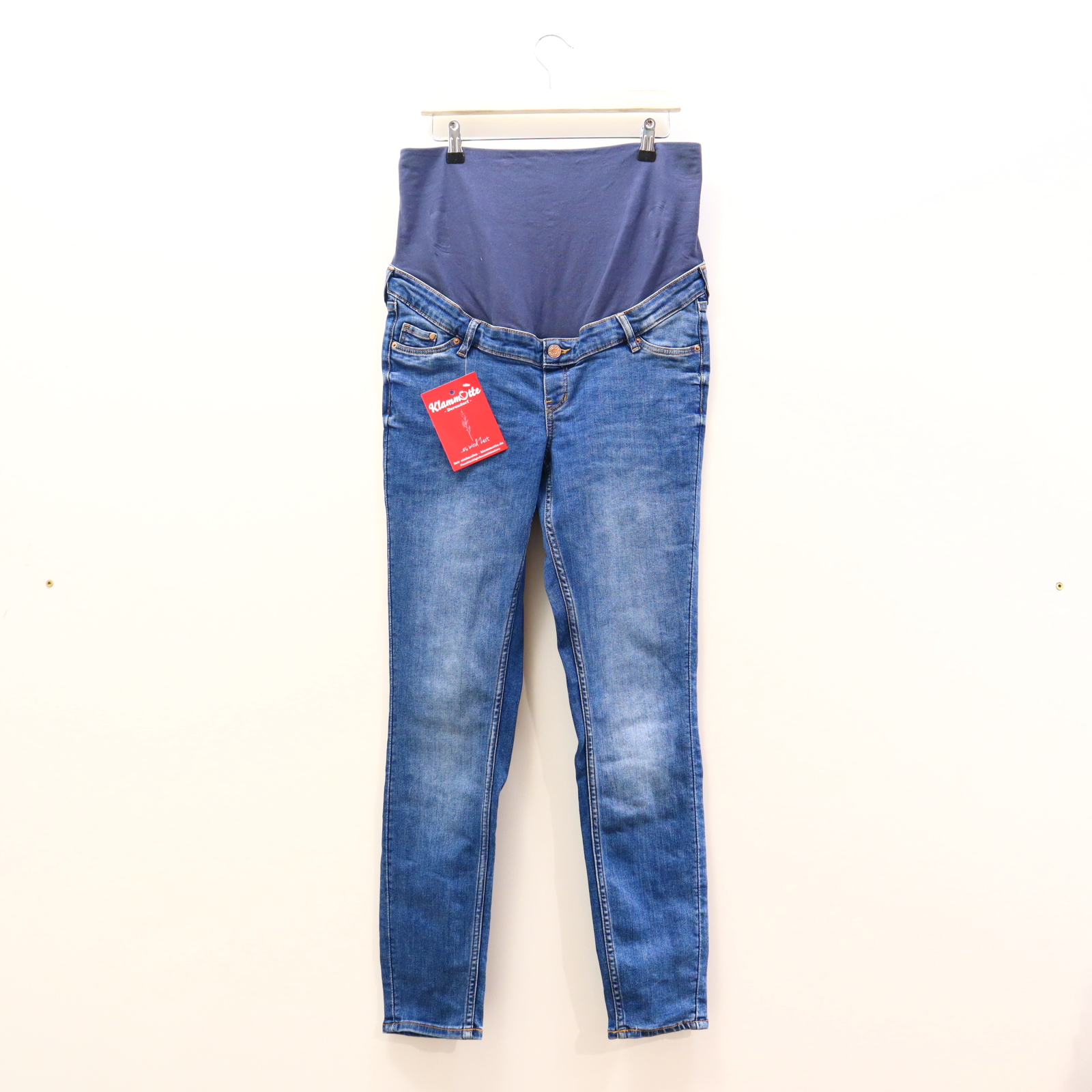 Hose H&M M/38/40 Jeans Skinny blau denim High rib