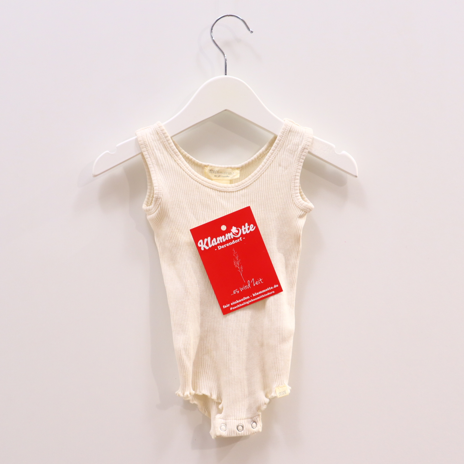 Body minimalisma 80 creme Träger Rippstrick Baumwolle/Seide