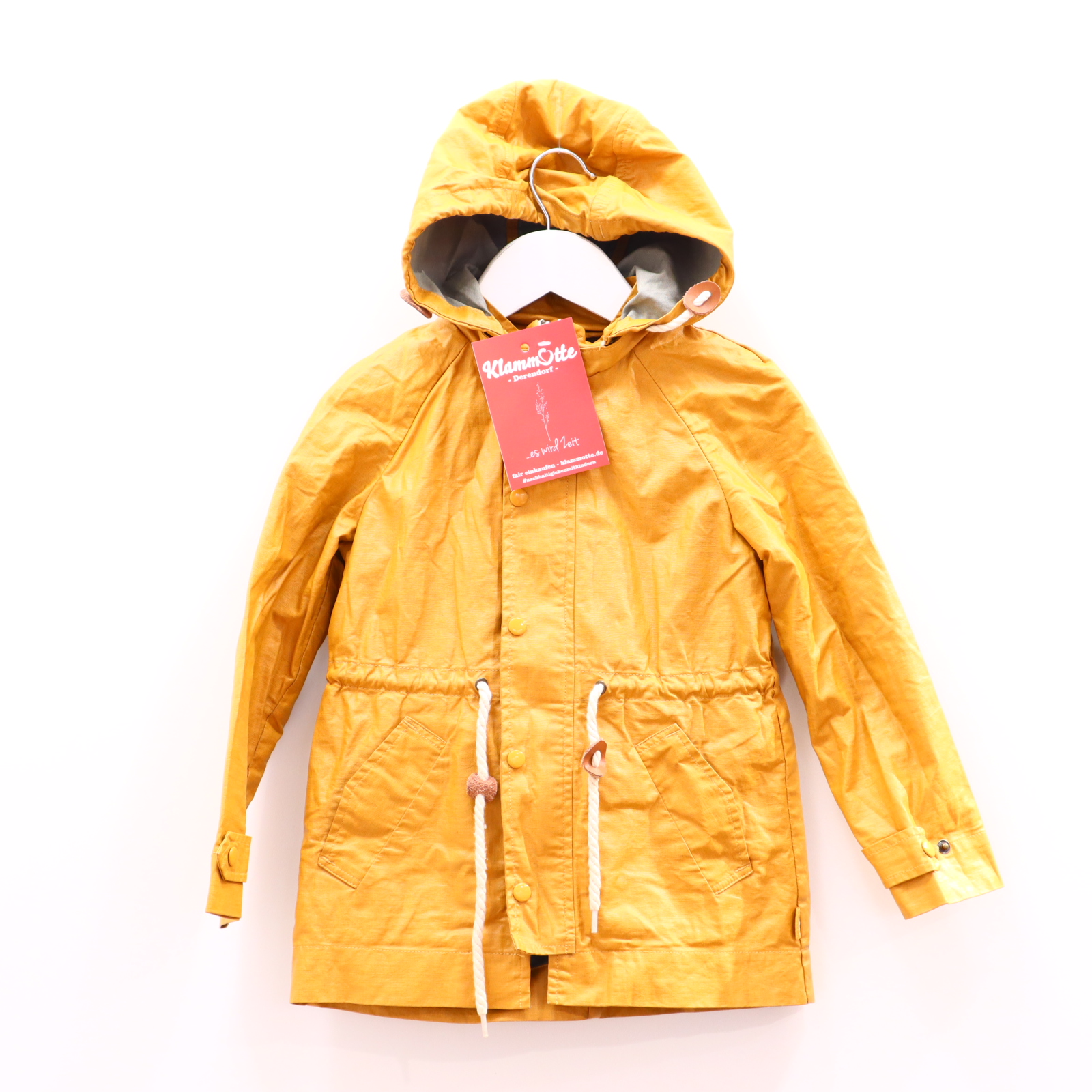 Jacke H & CO Regenjacke 116 karamell abnehmb. Kapuze