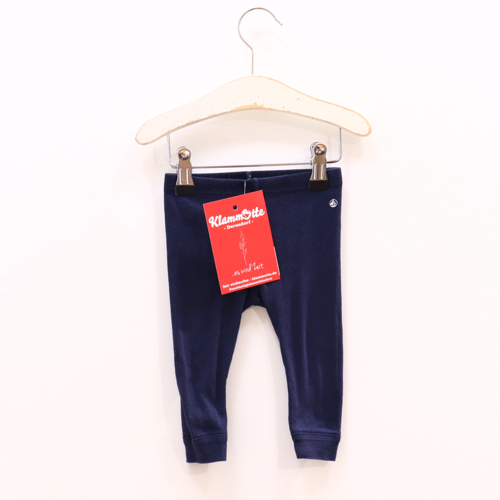 Hosen & Strampler PETIT BATEAU 68 blau Logo/Print Legging Baumwolle Gummibandzug