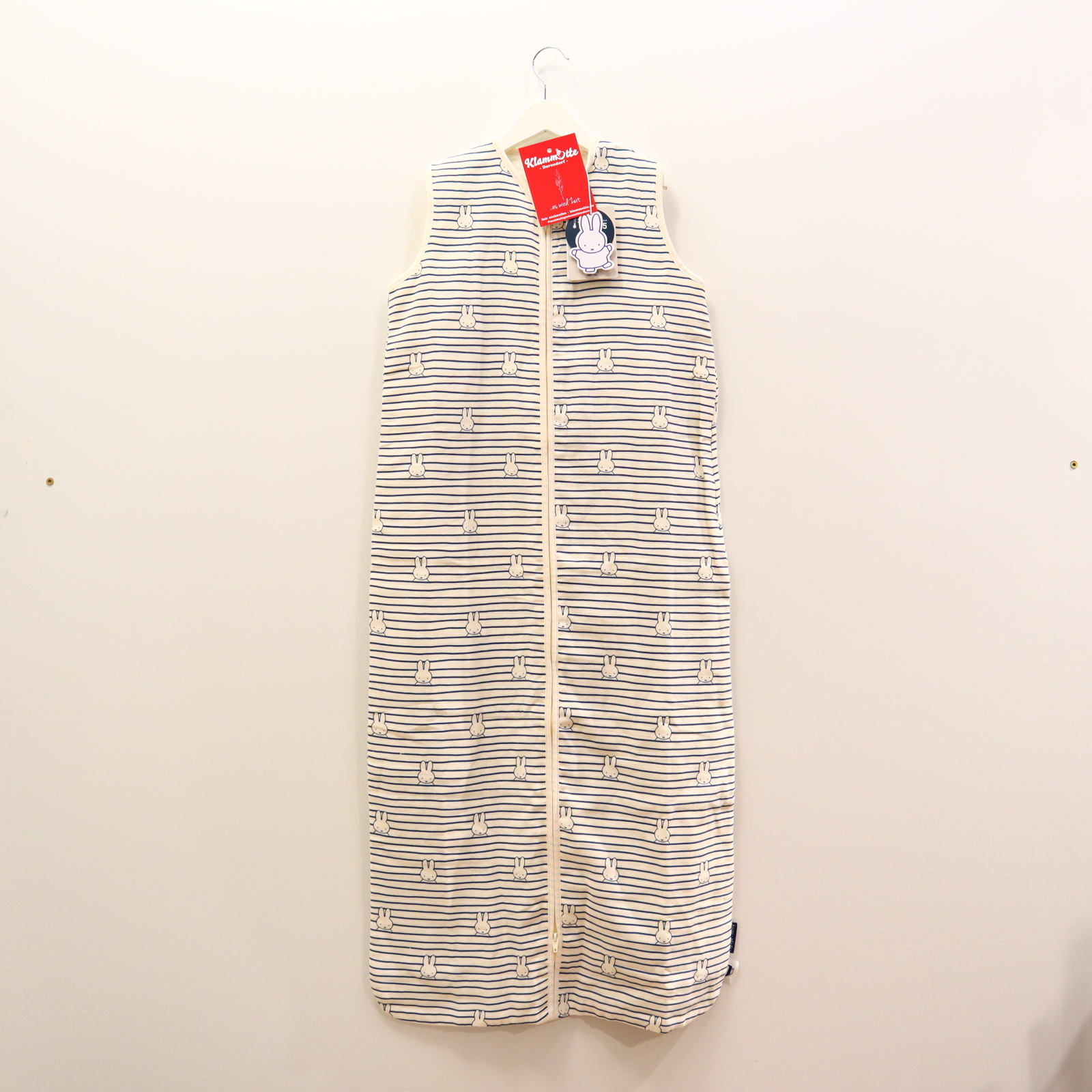 Schlafsack jollein 110 cm blau/creme Alloverprint/gestreift Baumwolle/Musselin NEU! Sommer/0.5 TOG
