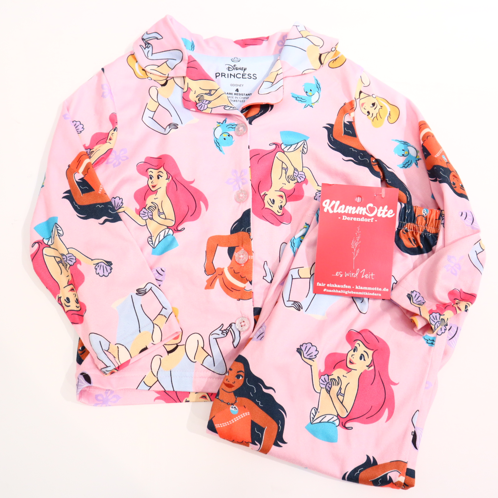 Oberteil Disney 104 bunt/rosa Alloverprint Schlafkleidung/2-teiler Polyester/Spandex