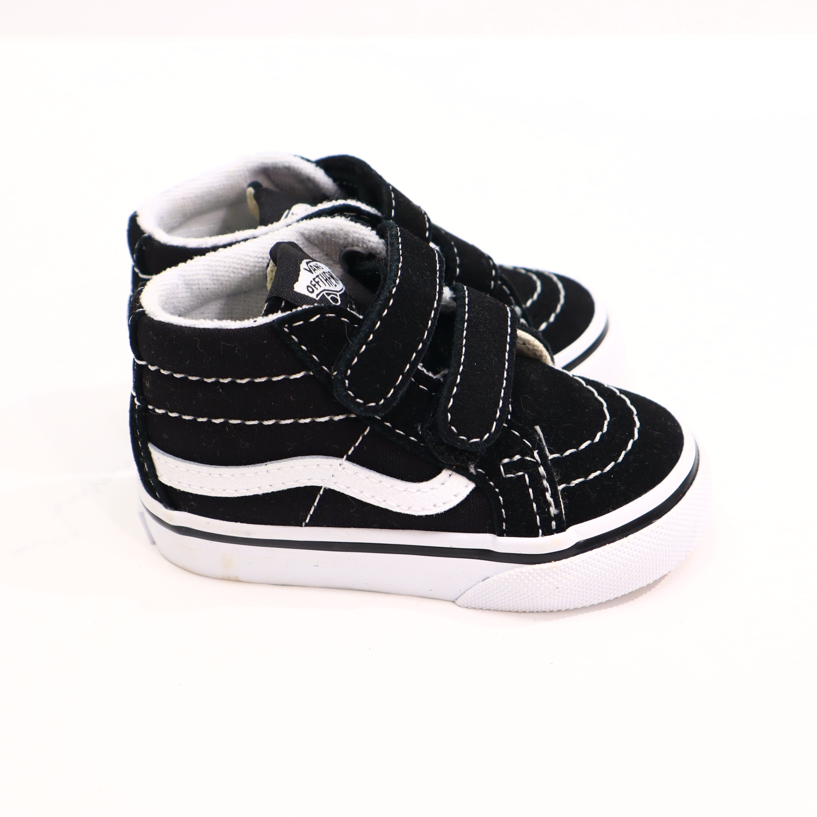 Babyschuhe/Stoffschuhe VANS 19 schwarz/weiß Canvas/Leder mit Karton! neuwertig! Sneaker