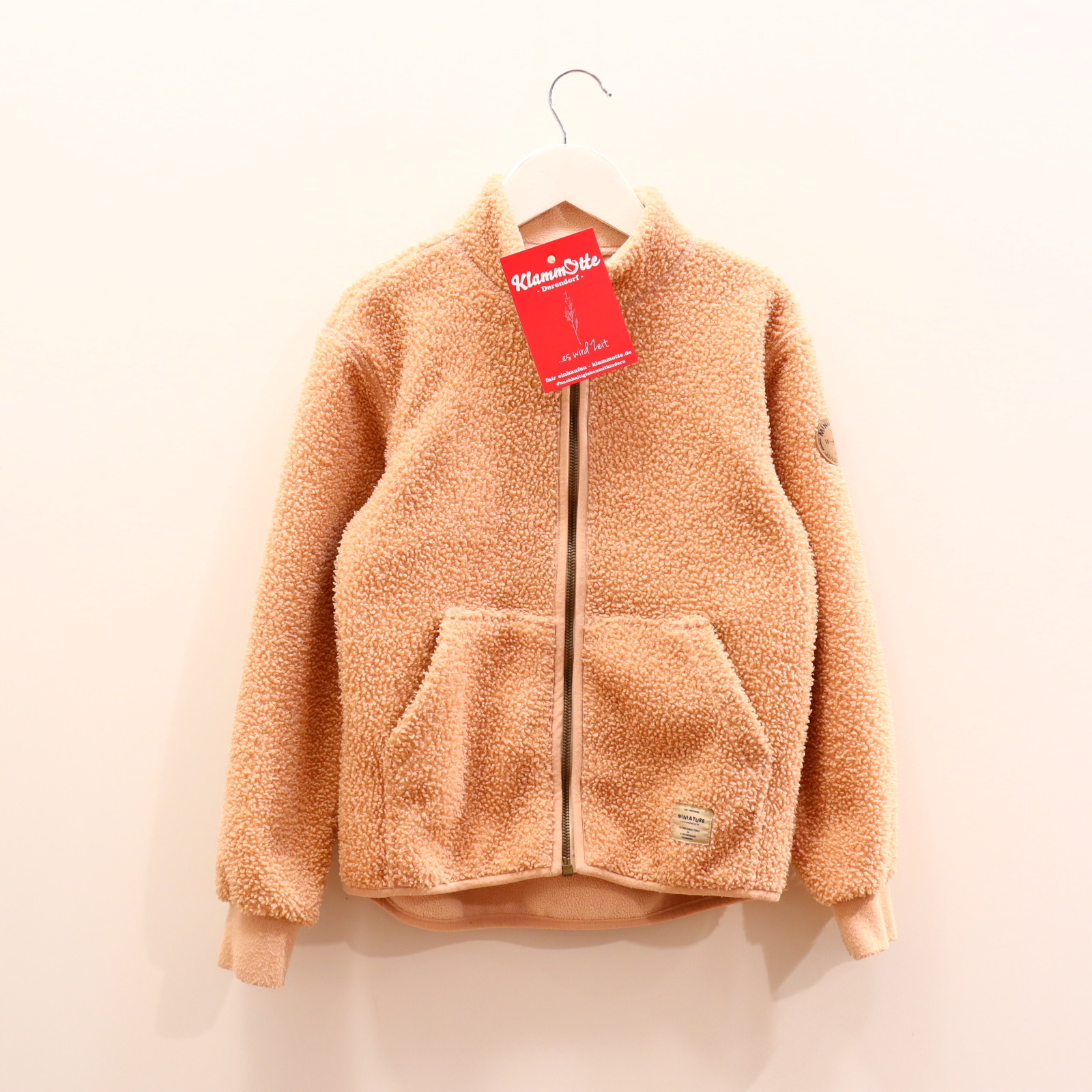 Jacke MINI A TURE Fleecejacke/Teddyjacke 134 rosa recyclter Polyester/Sherpa