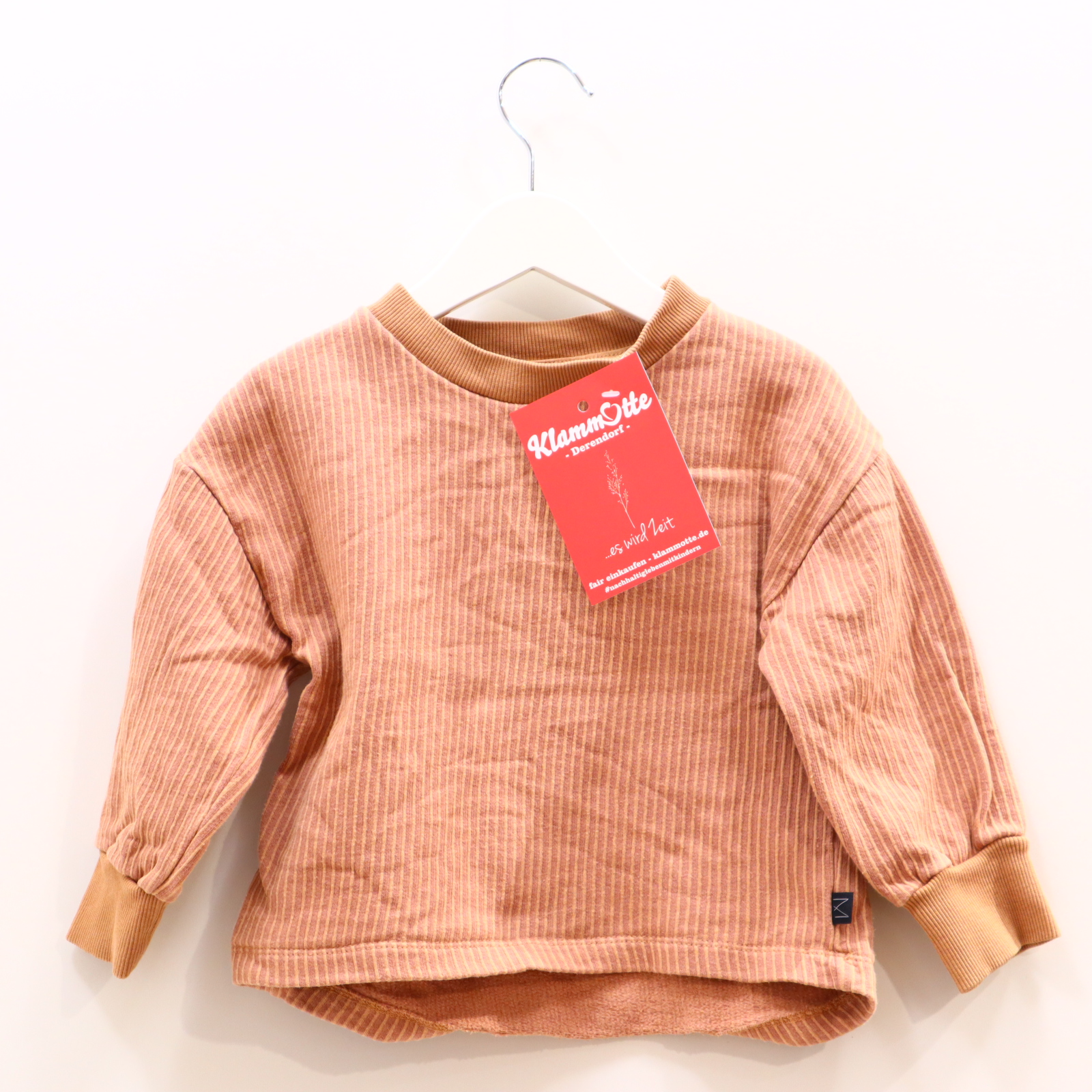 Oberteil MONKIND 104/110 rosa/caramell gestreift Sweatshirt Biobaumwolle