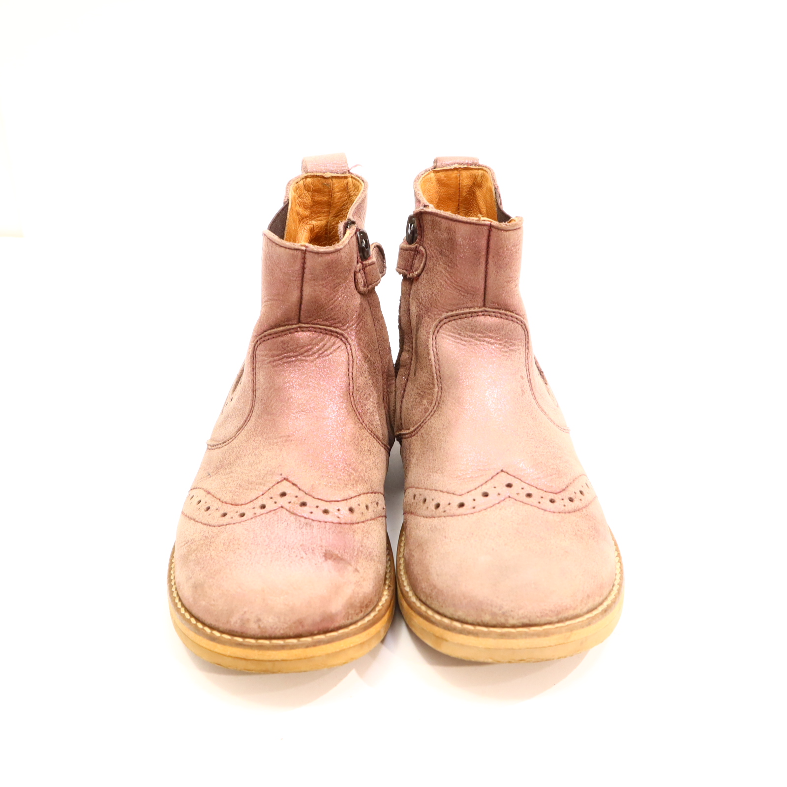 Halbschuhe froddo Chelseaboots 33 metallic/rosa Leder leichte gleichmäßige Ablaufspuren