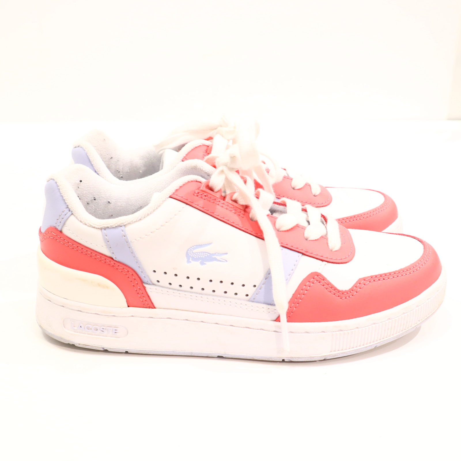 Halbschuhe LACOSTE Schnürschuh/Sneaker 35.5 rosa/weiß sehr gut