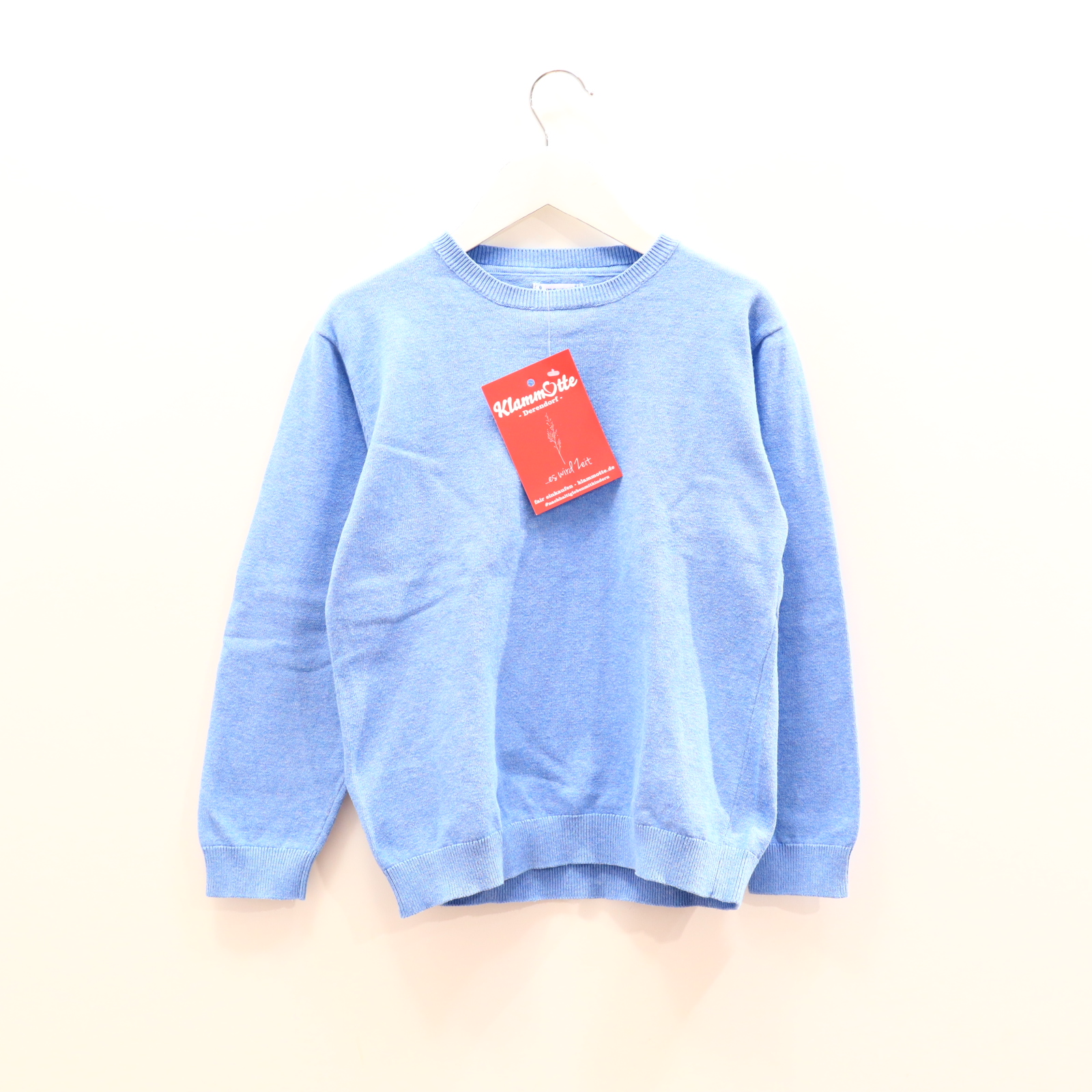 Oberteil mayoral Gr. 134 Strickpullover blau Baumwolle melange