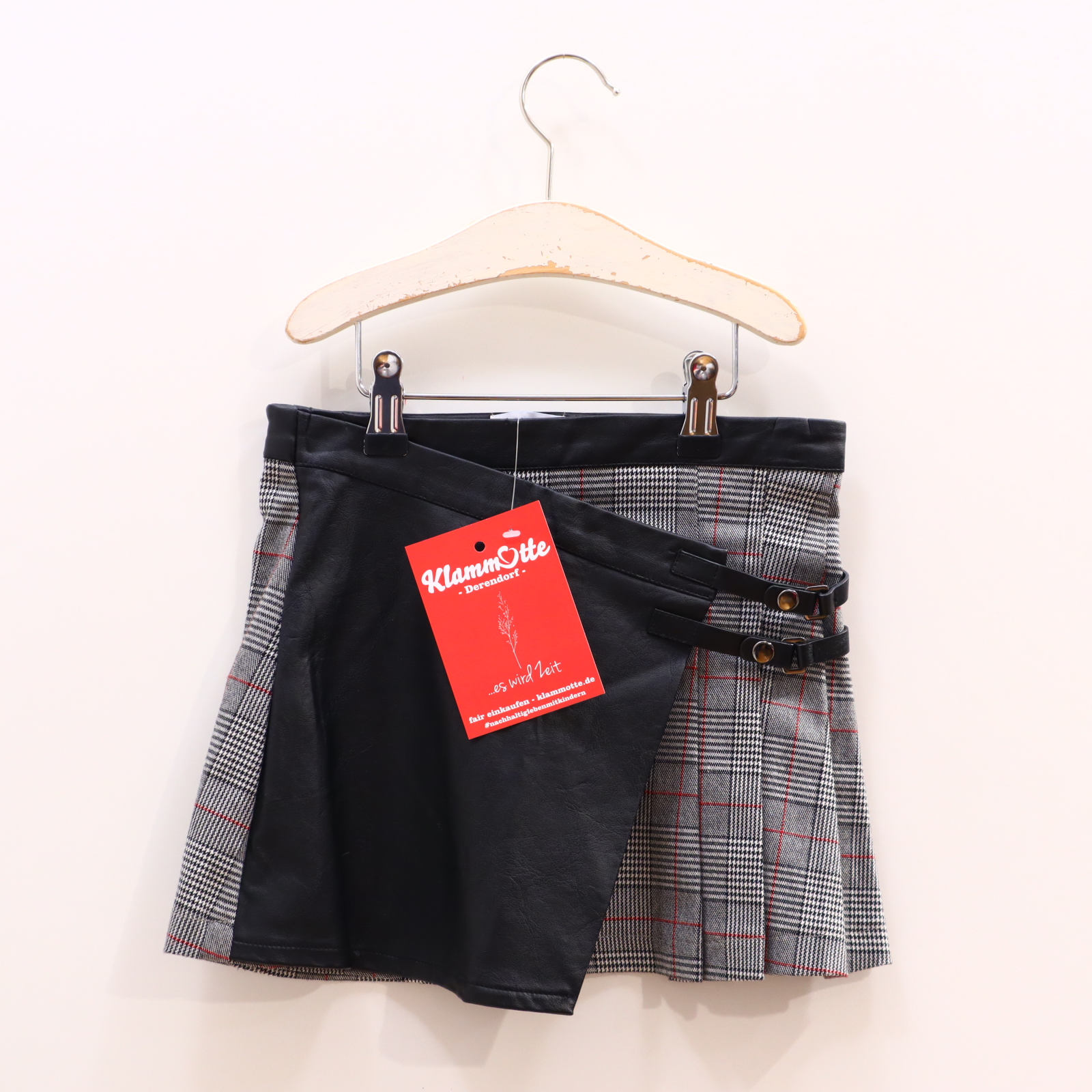 Kleider & Röcke mayoral Rock 116 rot/schwarz/weiß gestreift Elastan/Polyester/Viskose/Kunstleder/Polyurethan Reißverschluß