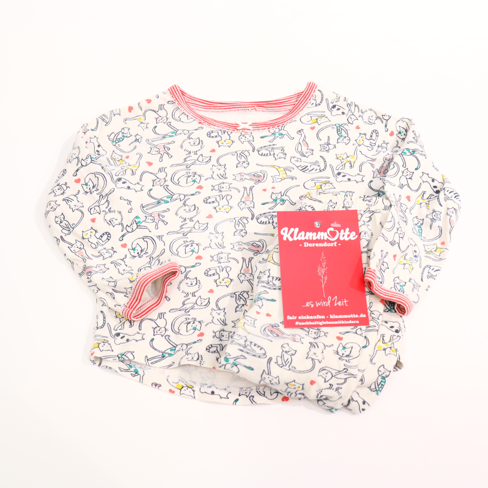Oberteil PETIT BATEAU 86 bunt/weiß Alloverprint Schlafkleidung/2-teiler Baumwolle