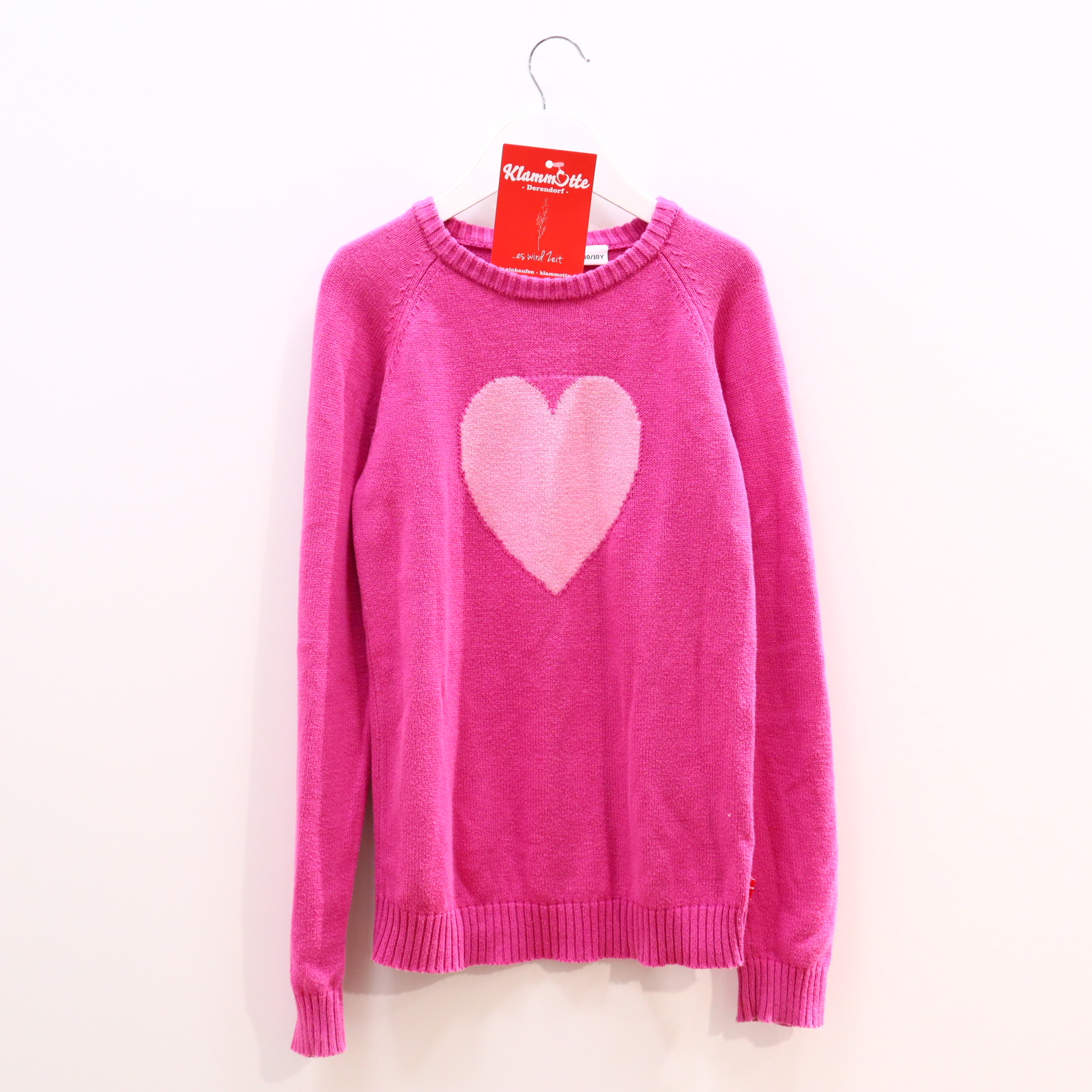 Oberteil racoon 140 rosa Motiv Strickpullover Baumwolle/Wolle