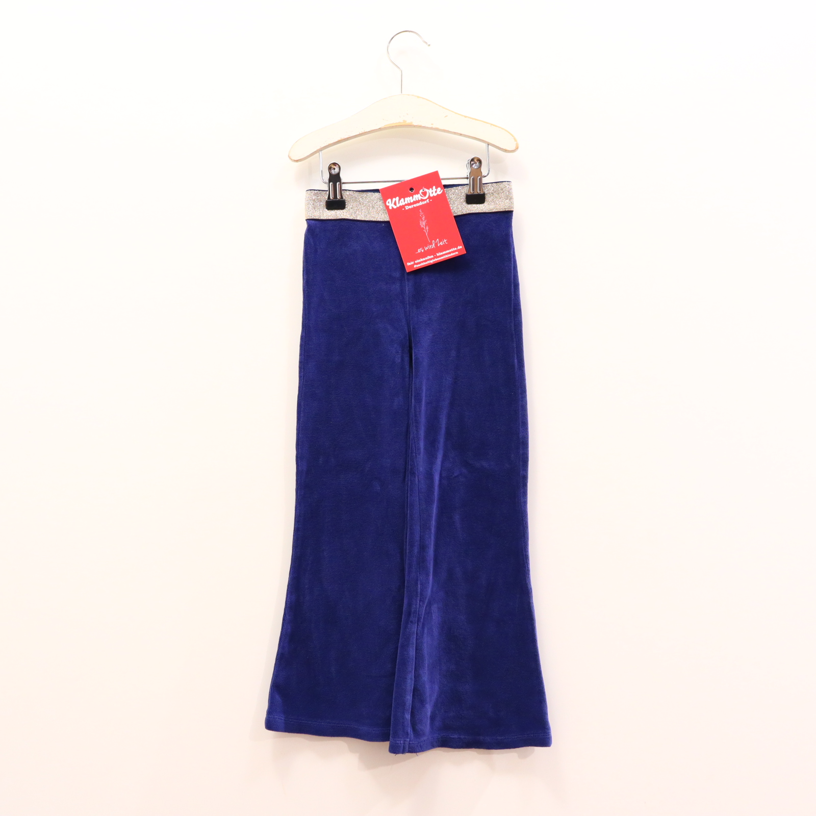 Hose Mini Boden Jogger 116 blau Baumwolle/Elasthan/Nicki/Polyester Gummibandzug Wide Leg
