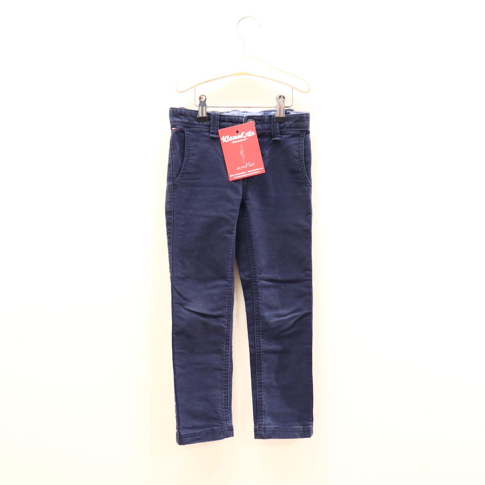 Hose TOMMY HILFIGER 110 blau Knopf/Reißverschluß/verstellb. Bund Baumwolle/Elasthan/Twill