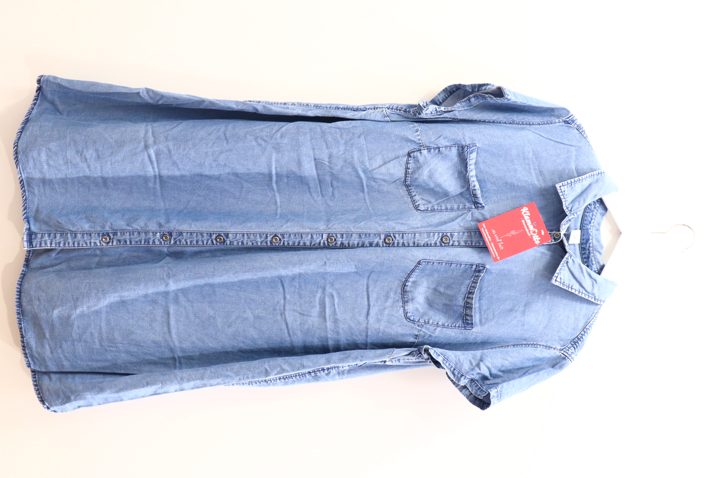 Kleider & Röcke H&M Blusenkleid XL blau Lyocell/Chambray