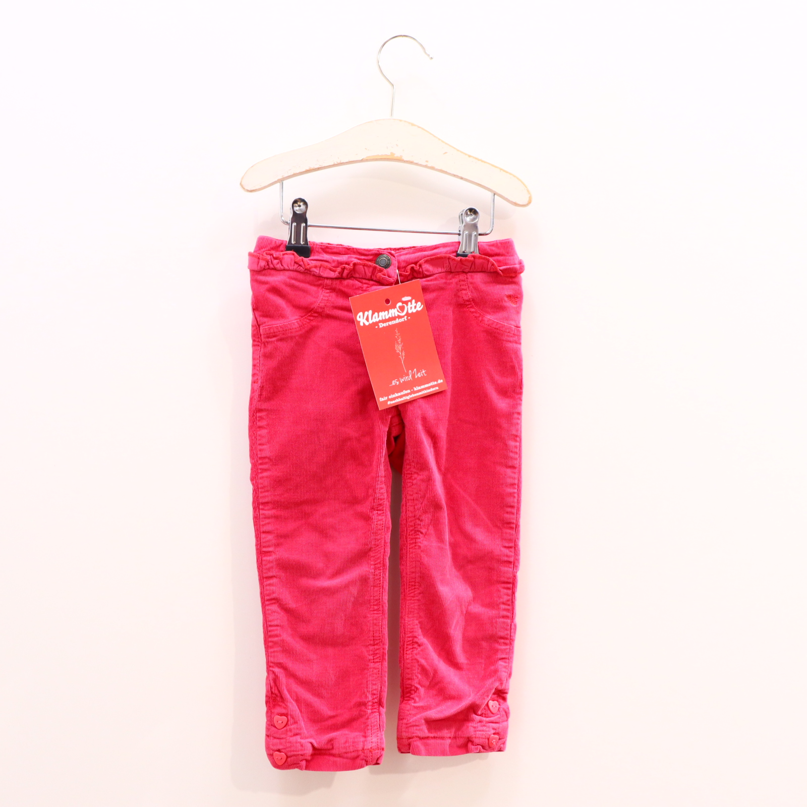 Hose ESPRIT 92 pink Rüschen Baumwolle/Cord/Elasthan Druckknopf/Gummibandzug/verstellb. Bund gefüttert/Jerseyfutter Herbst/Winter