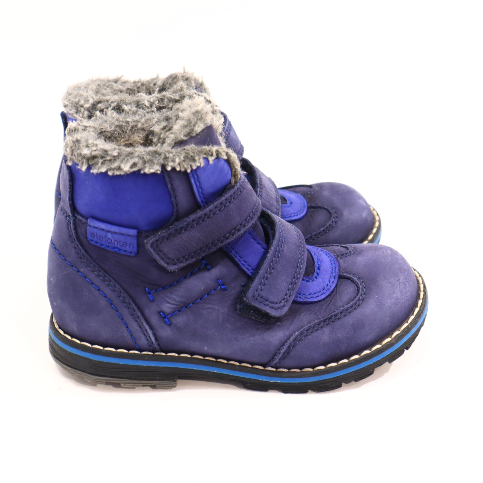 Halbschuhe Elefanten Boots/Klett 24 M blau Leder Herbst/Winter sehr gut gefüttert