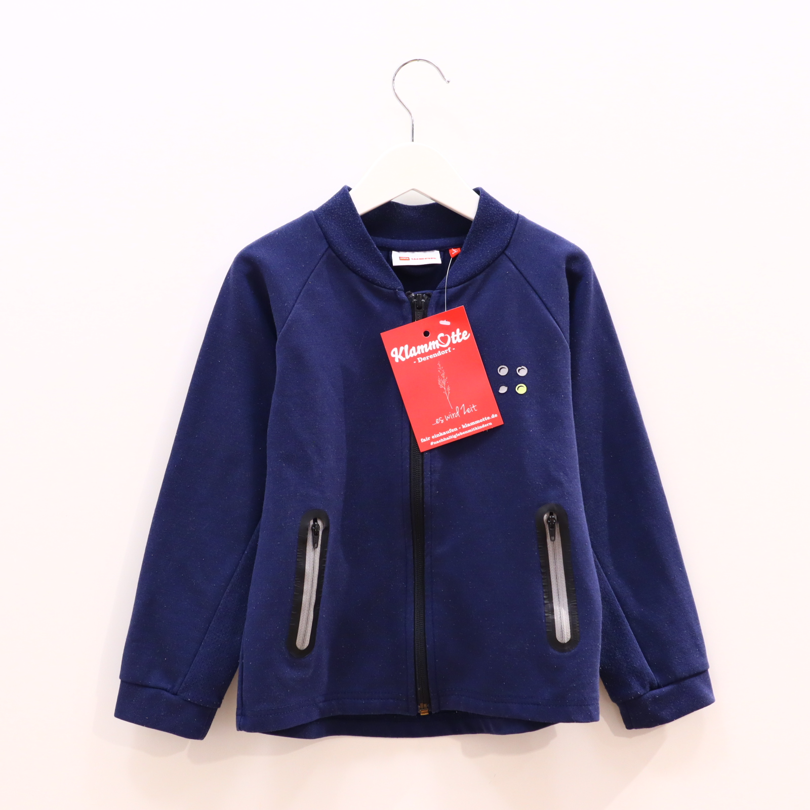 Oberteil LEGO Gr. 104 Sweatjacke blau Logo/Print leichtes Pilling!