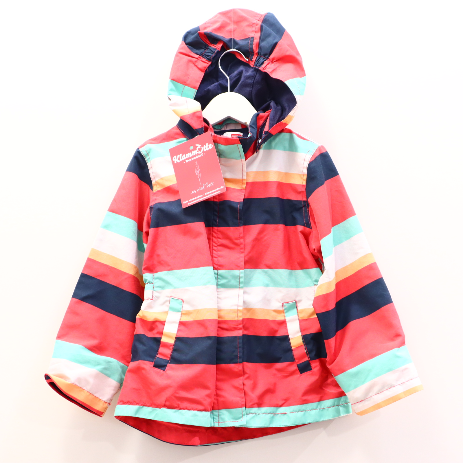 Jacke name it Regenjacke 110 bunt gestreift abnehmb. Kapuze/Jerseyfutter
