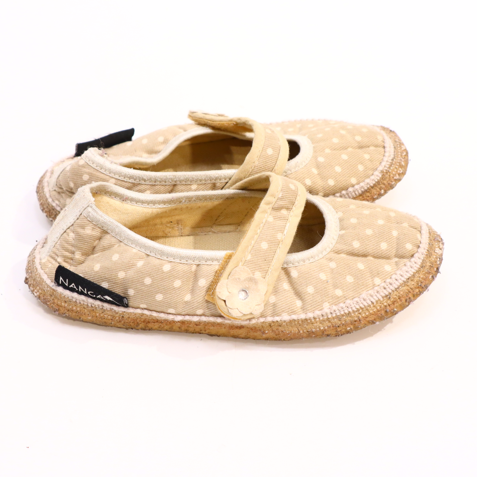 Hausschuhe/Wasserschuhe NANGA 30 creme Pantoffel Canvas gleichmäßige Ablaufspuren