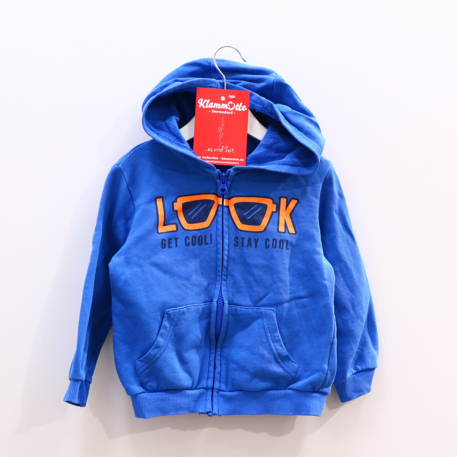 Oberteil BENETTON Gr. 104 Kapuzenjacke blau Baumwolle/Polyester Print