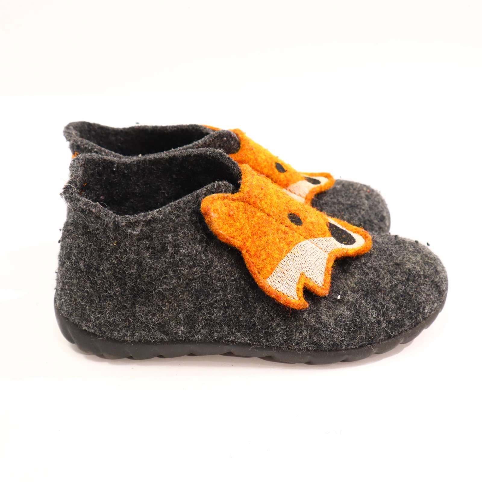 Hausschuhe/Wasserschuhe SuperFit 27 grau Klett/Pantoffel Filz/Wolle