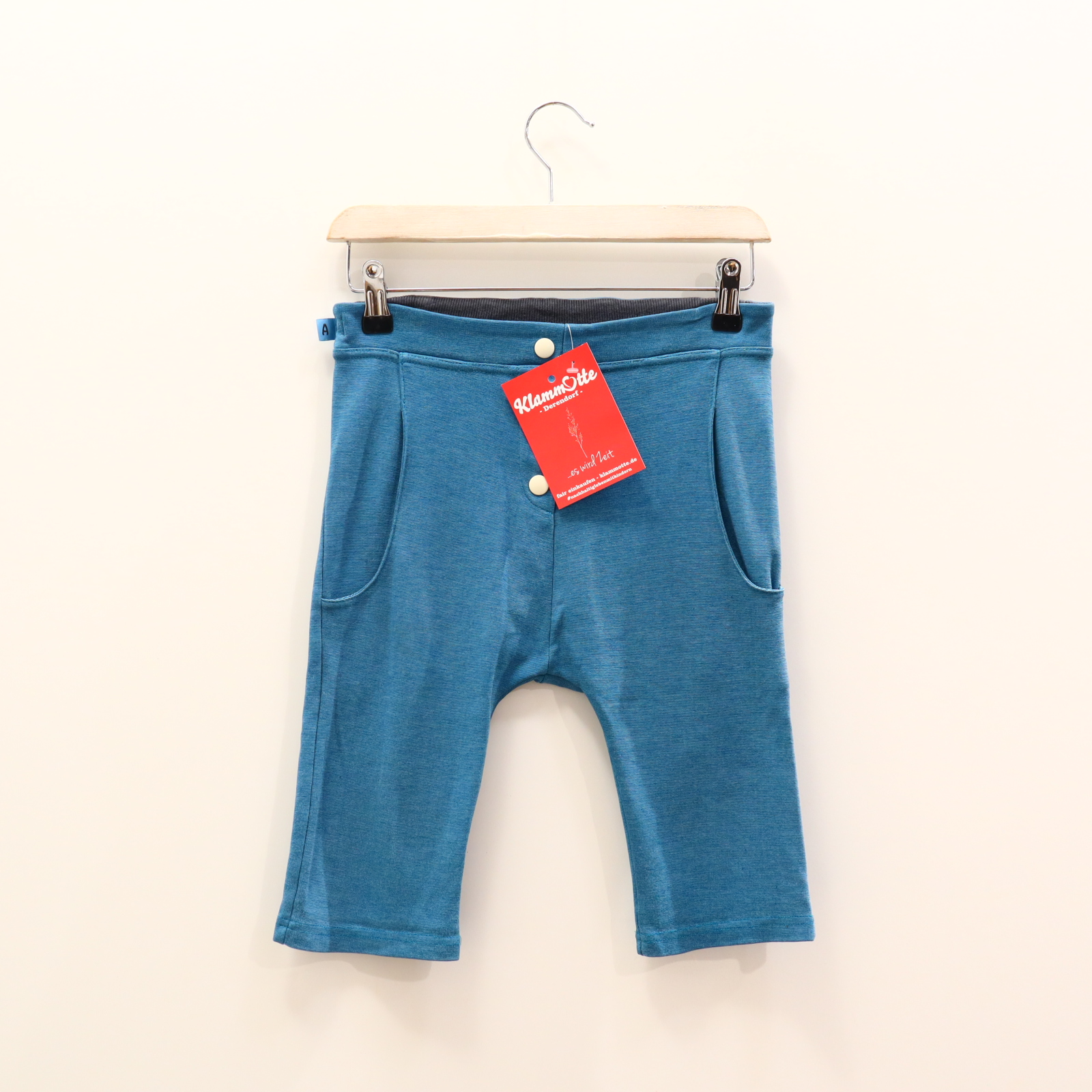 Hose ALBA 122 Short türkis melange Gummibandzug/verstellb. Bund