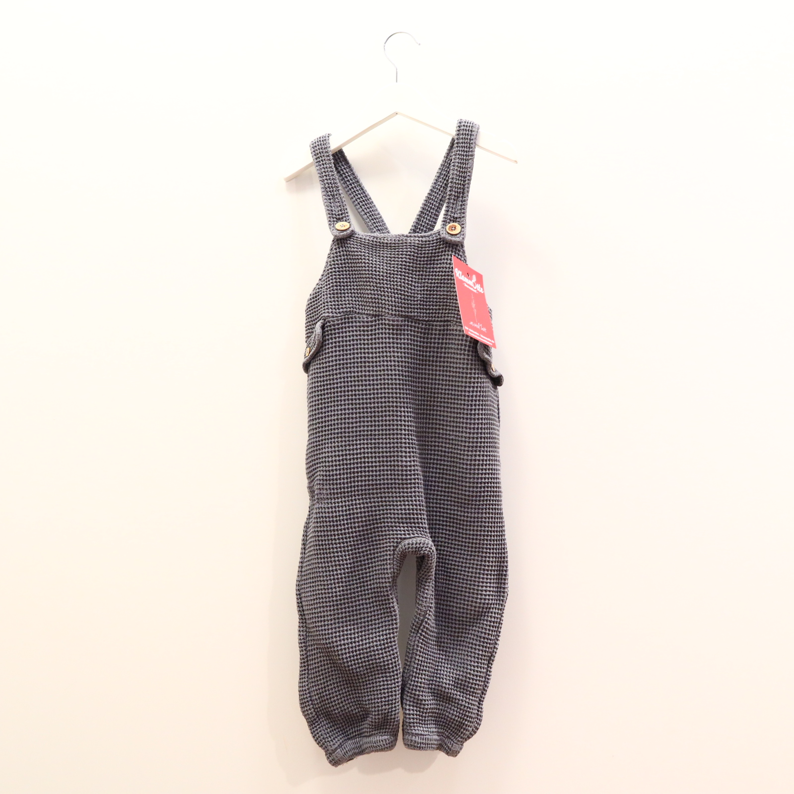 Hosen & Strampler Lil'Atelier 86 grau Latz Bio-Baumwolle/Piquee Druckknöpfe im Schritt