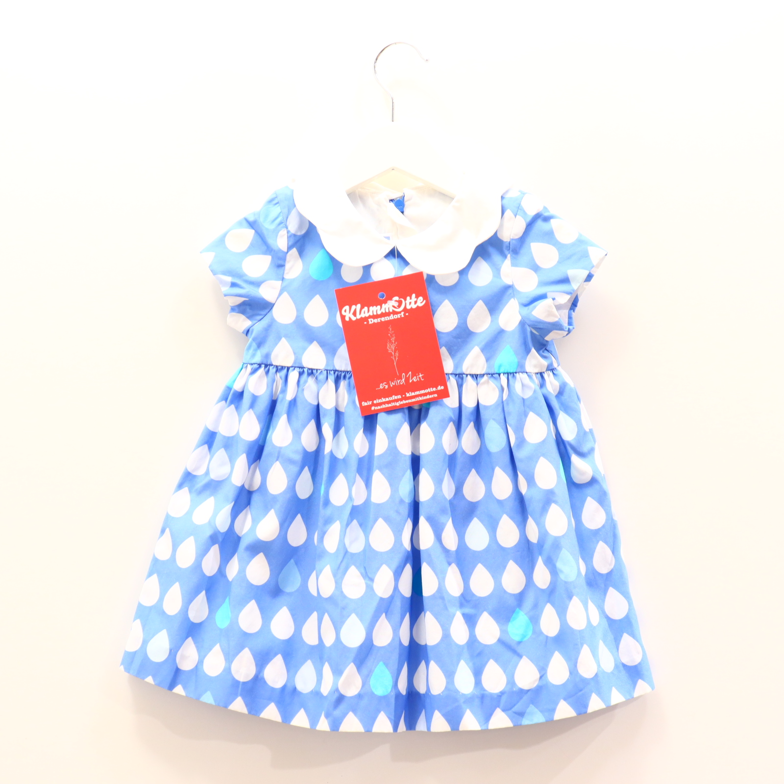 Kleider & Röcke jacadi Baumwollkleid 80 blau/weiß Alloverprint Baumwolle Reißverschluß